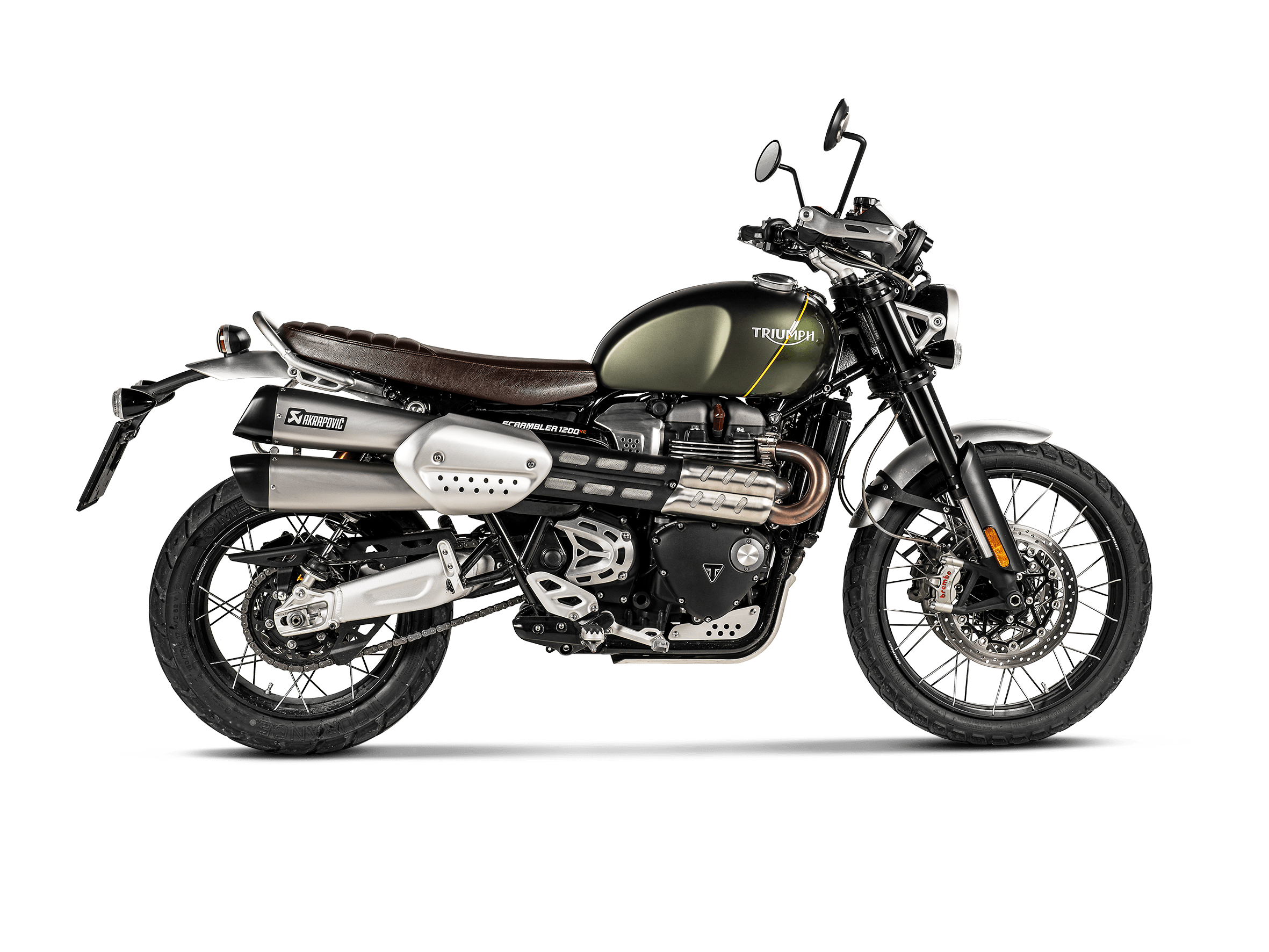 TRIUMPH SCRAMBLER 1200 Akrapovič Slip-On Line (Titanium) 2019-2020 - immagine 2