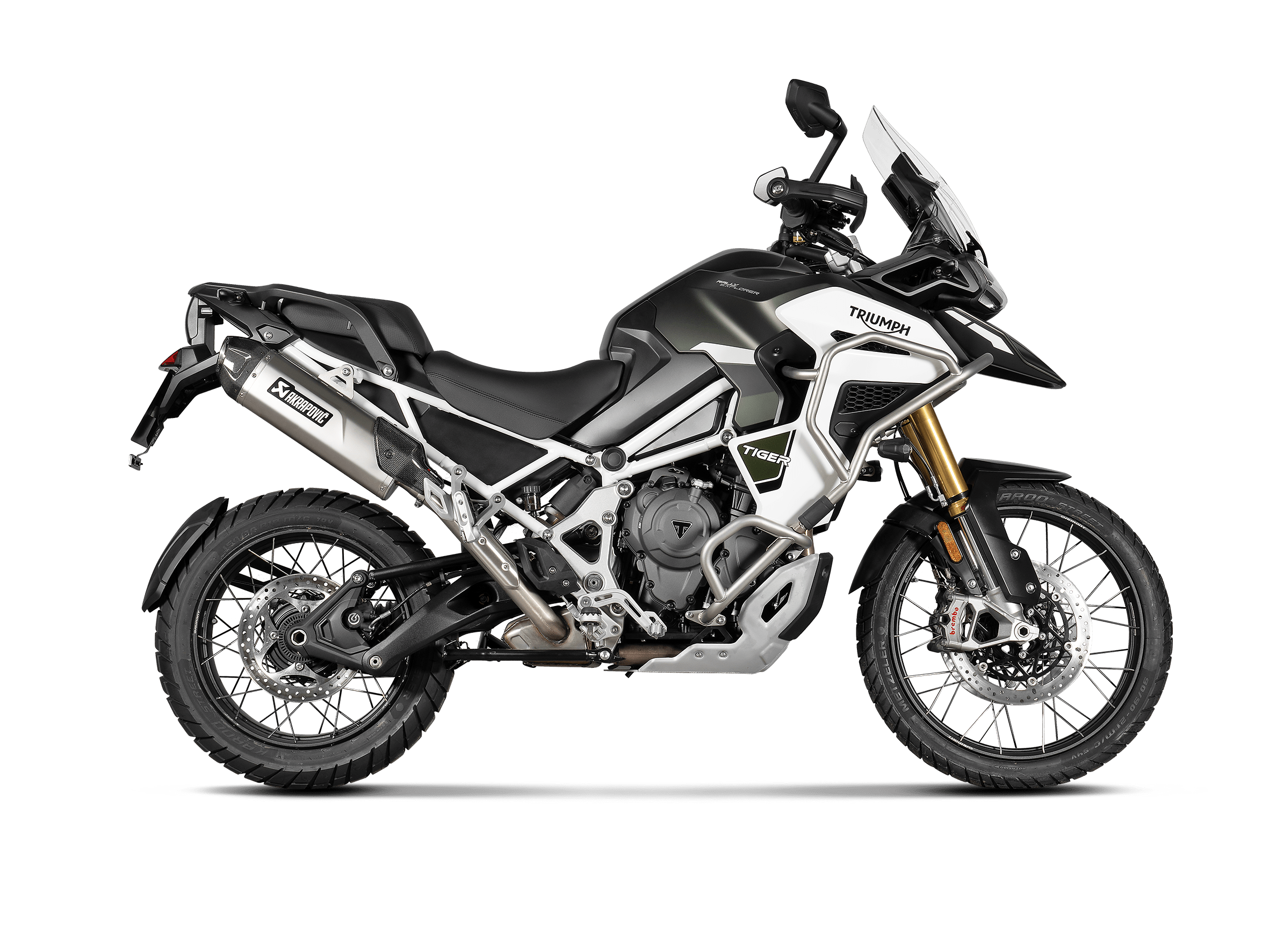 TRIUMPH TIGER 1200 GT / RALLY Akrapovič Slip-On Line (Titanium) 2022-2024 - immagine 2