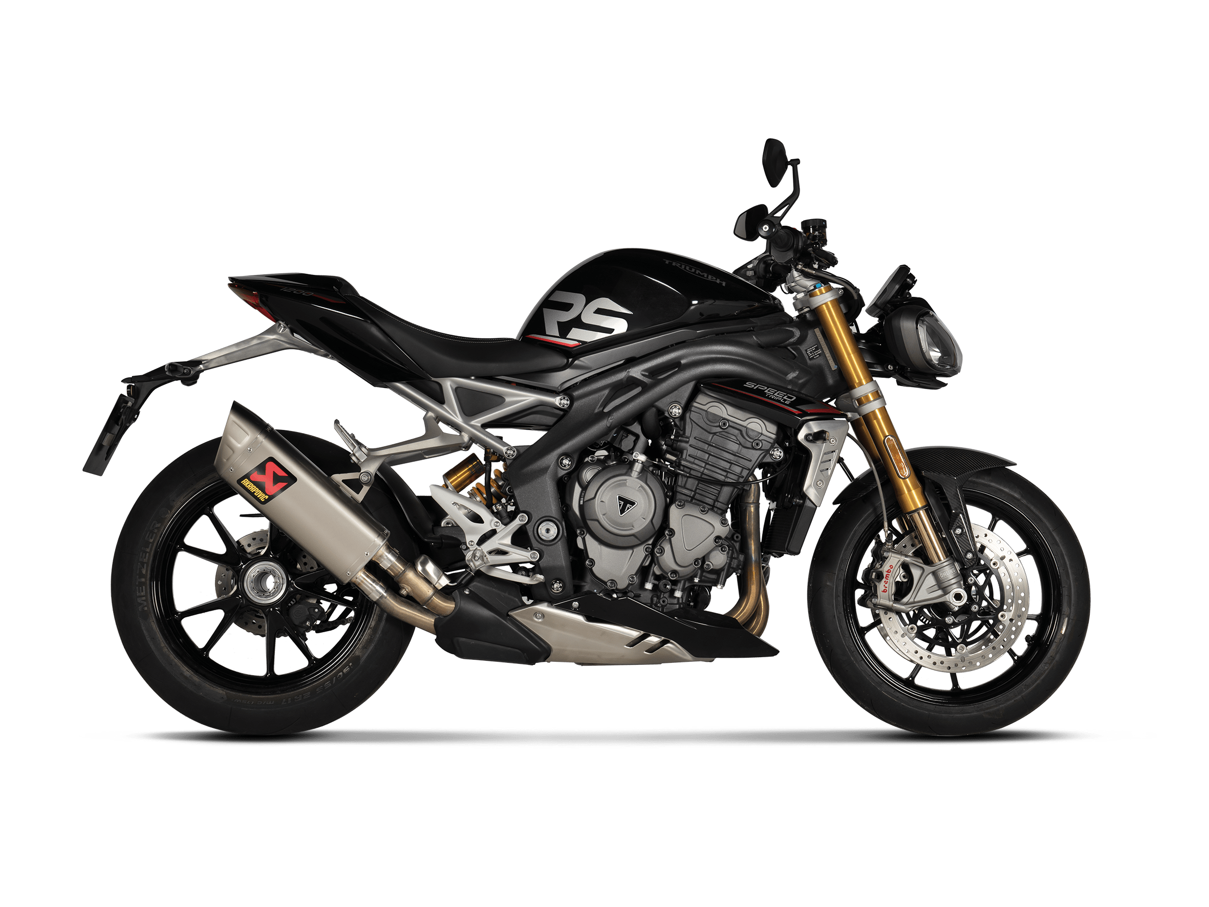 TRIUMPH SPEED TRIPLE 1200 RS / RR Akrapovič Slip-On Line (Titanium) 2021-2024 - immagine 2