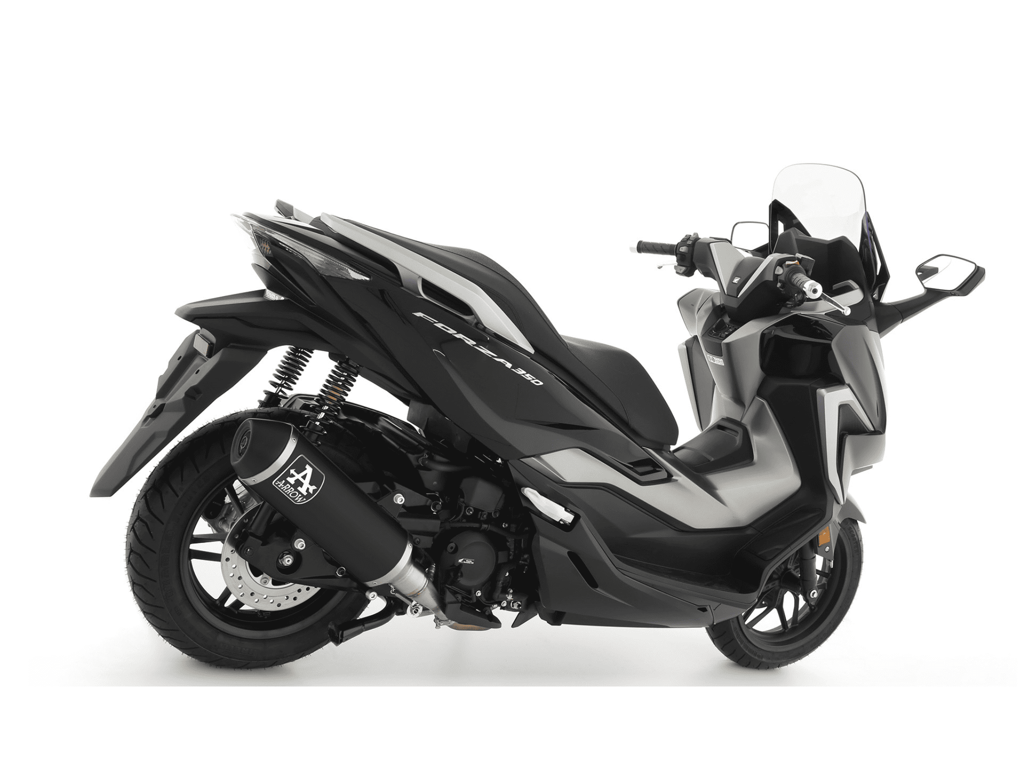 HONDA FORZA 350 ARROW Exhaust Urban Aluminium "Dark" Silencer with Carbon end cap 2021-2024 - Slika 3