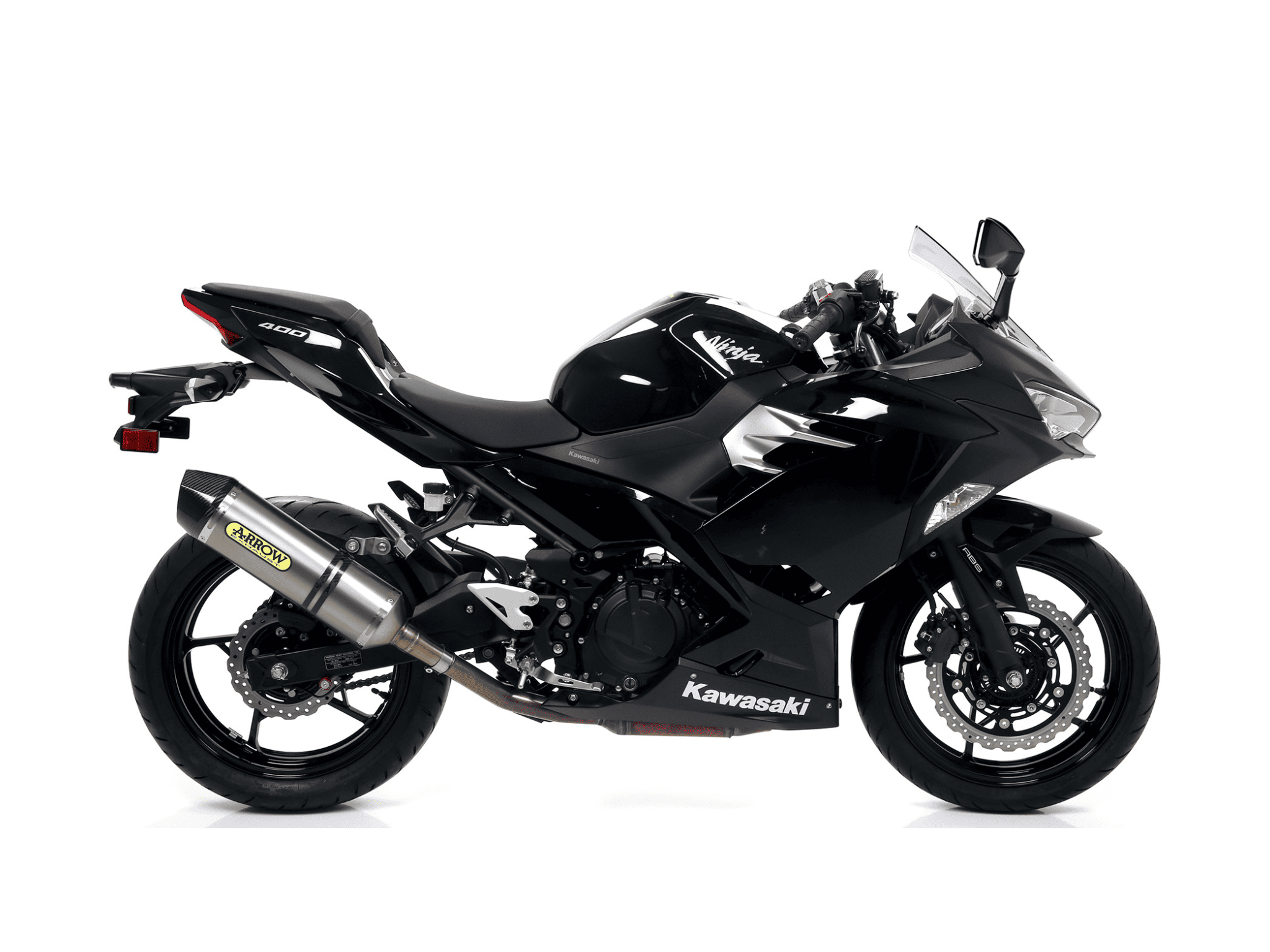 KAWASAKI NINJA 400 ARROW Exhaust Race-Tech Aluminium "Dark" Silencer 2018-2020 - immagine 2