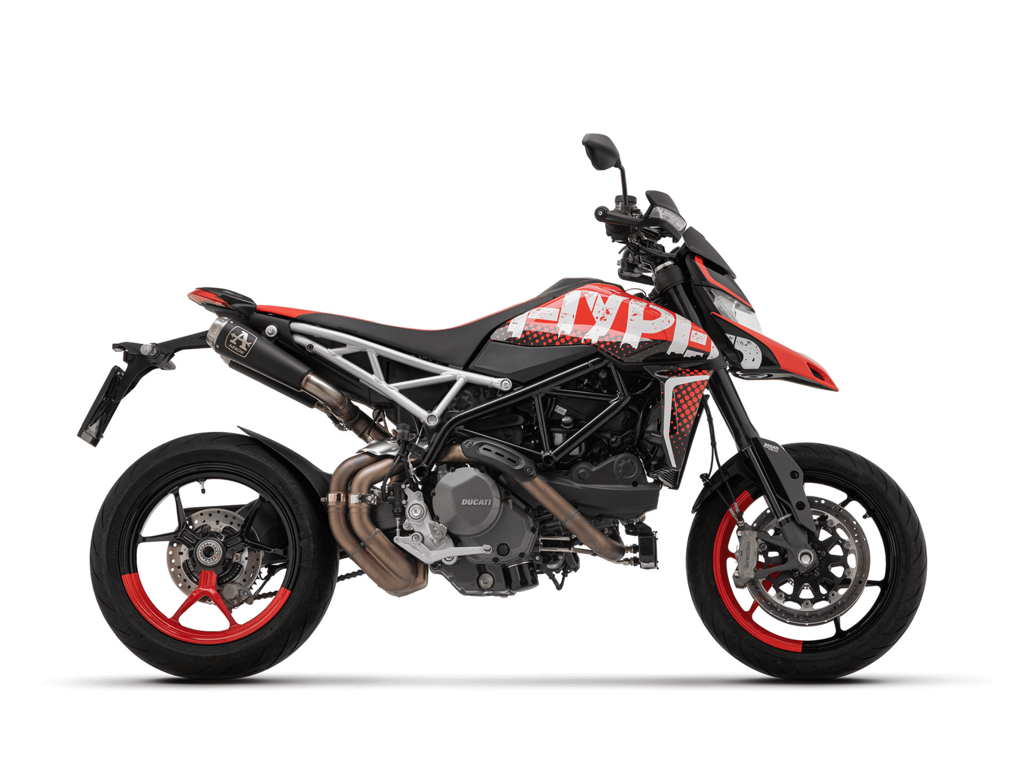 DUCATI HYPERMOTARD 950 / 950 SP ARROW Exhaust Pro-Race Nichrom "Dark" Silencers 2022-2024 - immagine 2