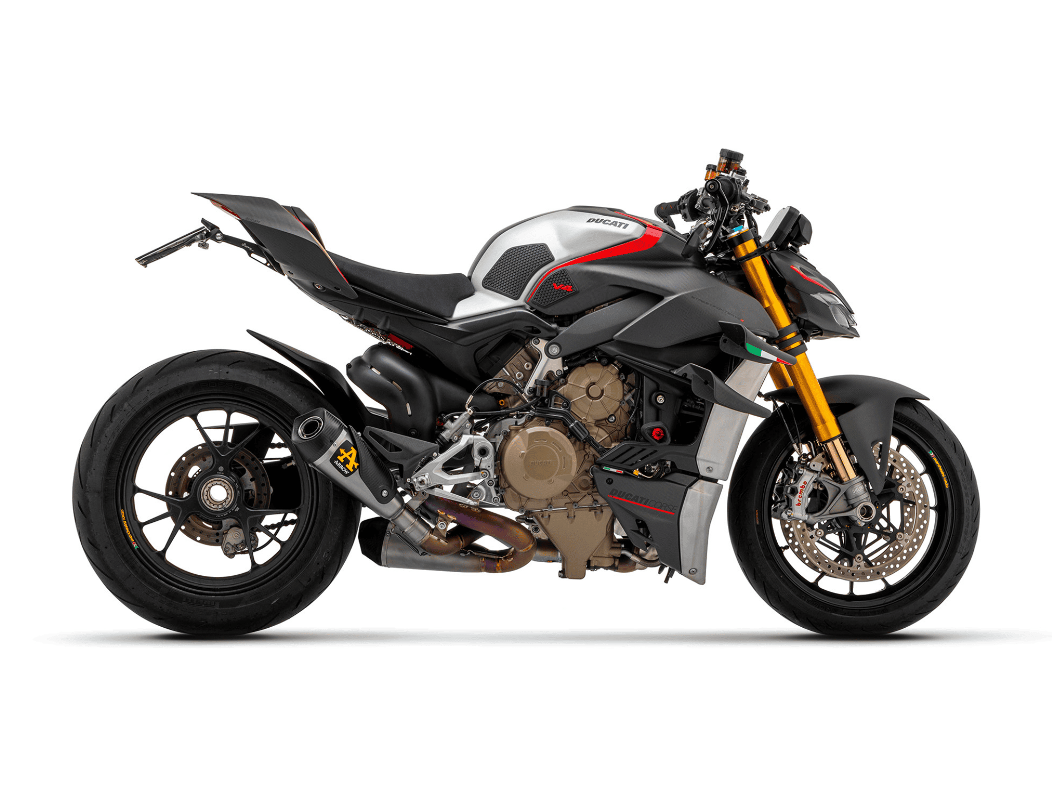DUCATI STREETFIGHTER V4 ARROW Exhaust Titanium Works Silencers with SS Link Pipes 2020-2024 - immagine 2