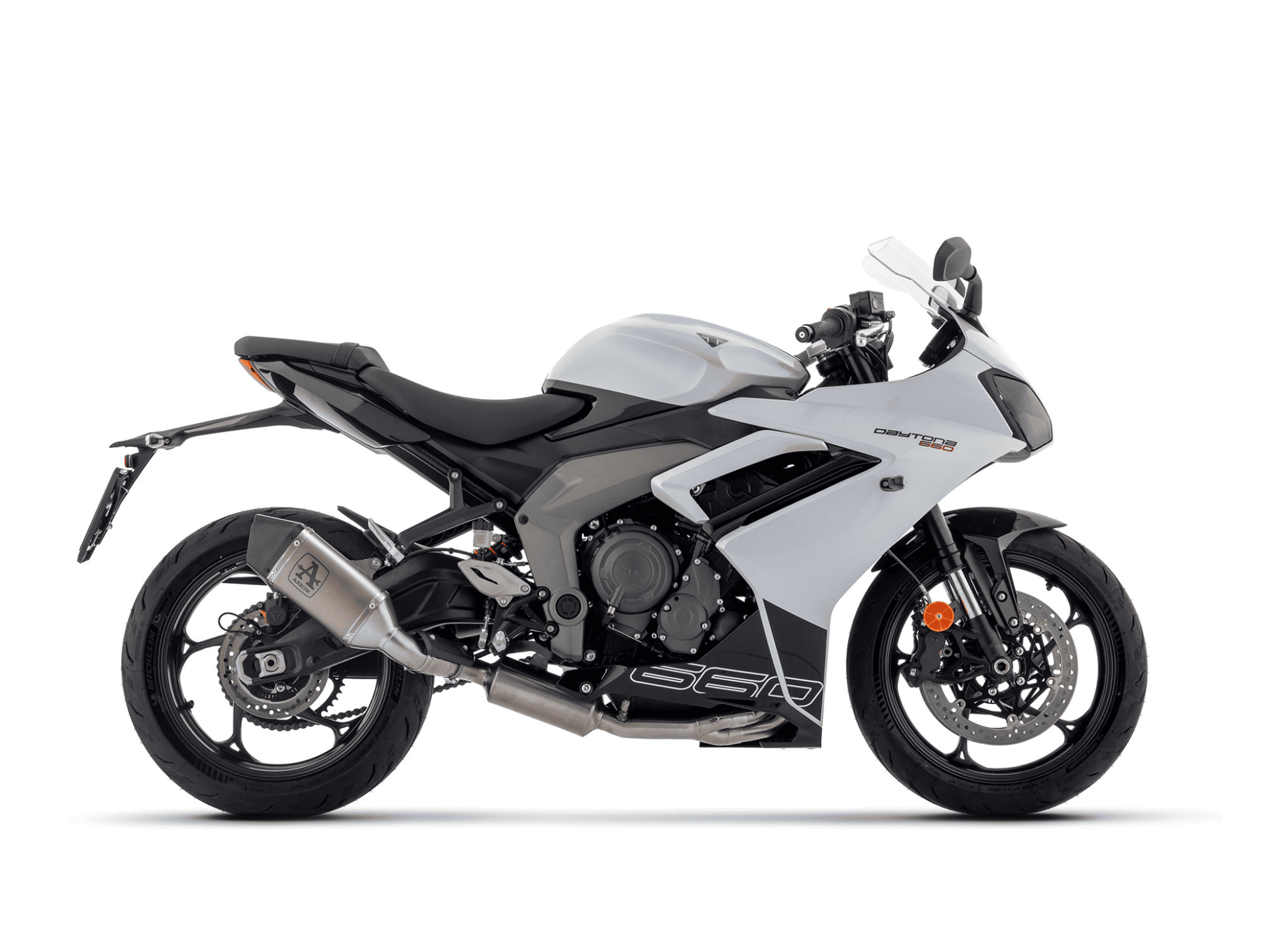 TRIUMPH DAYTONA 660 ARROW Exhaust Full System Racing with Veloce Titanium Silencer 2024-2026 - immagine 2