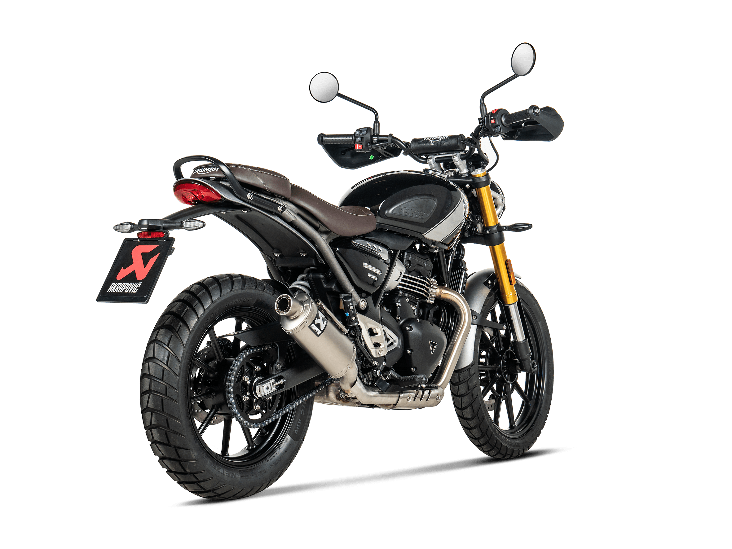 TRIUMPH SCRAMBLER 400 X Akrapovič Slip-On Line (Titanium) 2023-2026 - immagine 3