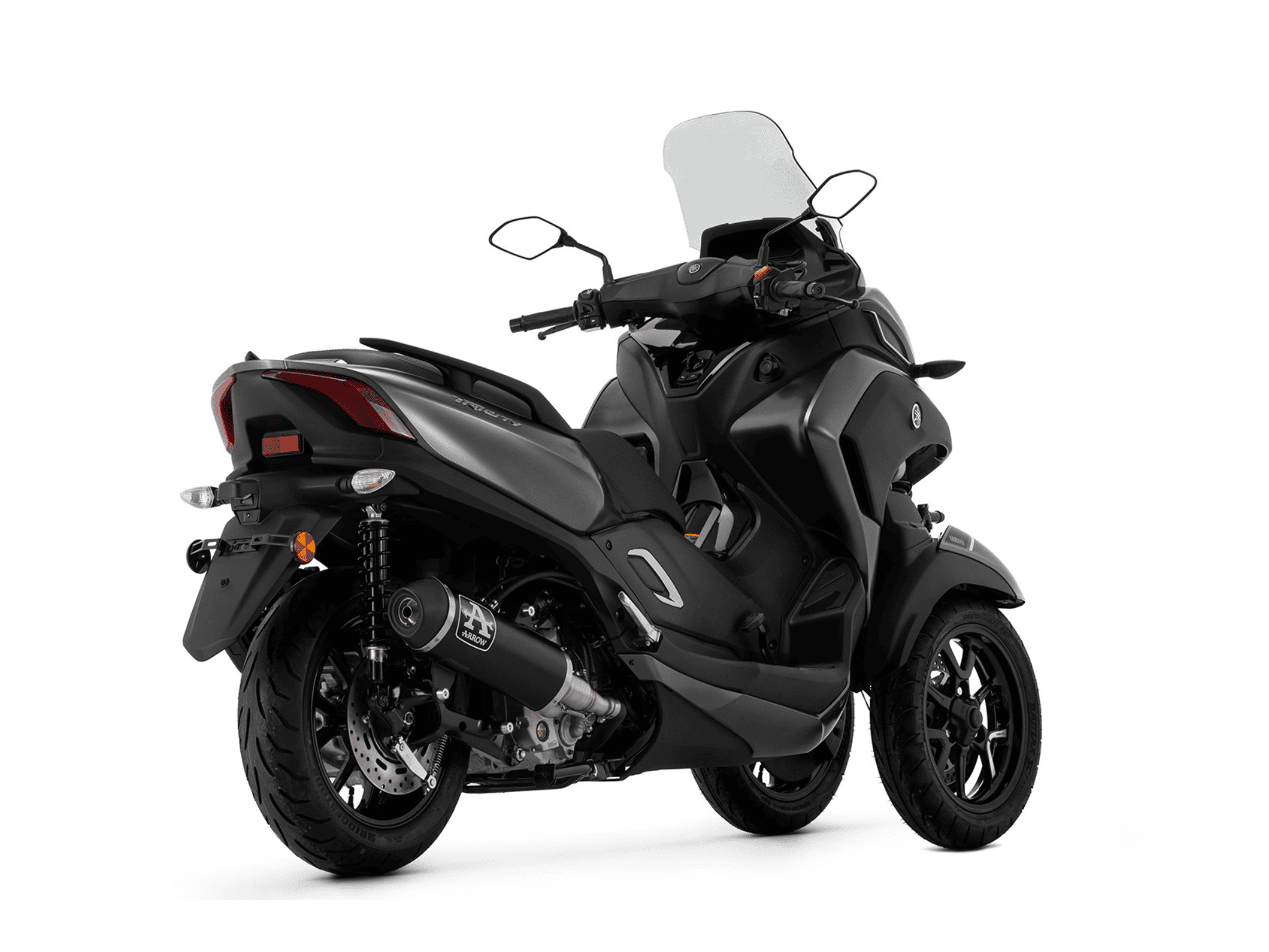 YAMAHA TRICITY 300 ARROW Exhaust Urban Aluminium "Dark" Silencer with Carbon end cap 2021-2024 - Slika 3