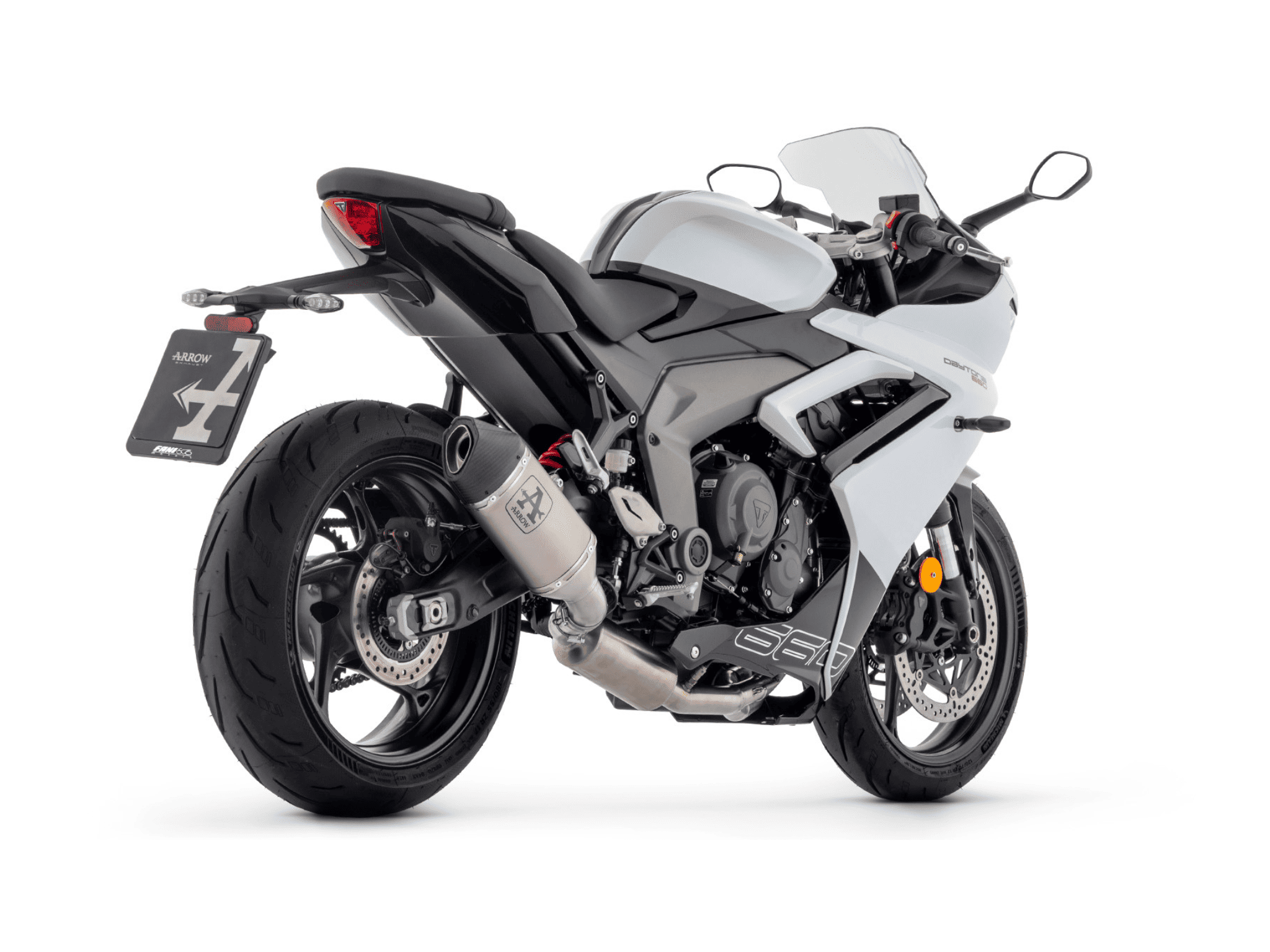 TRIUMPH DAYTONA 660 ARROW Exhaust Full System Racing with Veloce Titanium Silencer 2024-2026 - immagine 3
