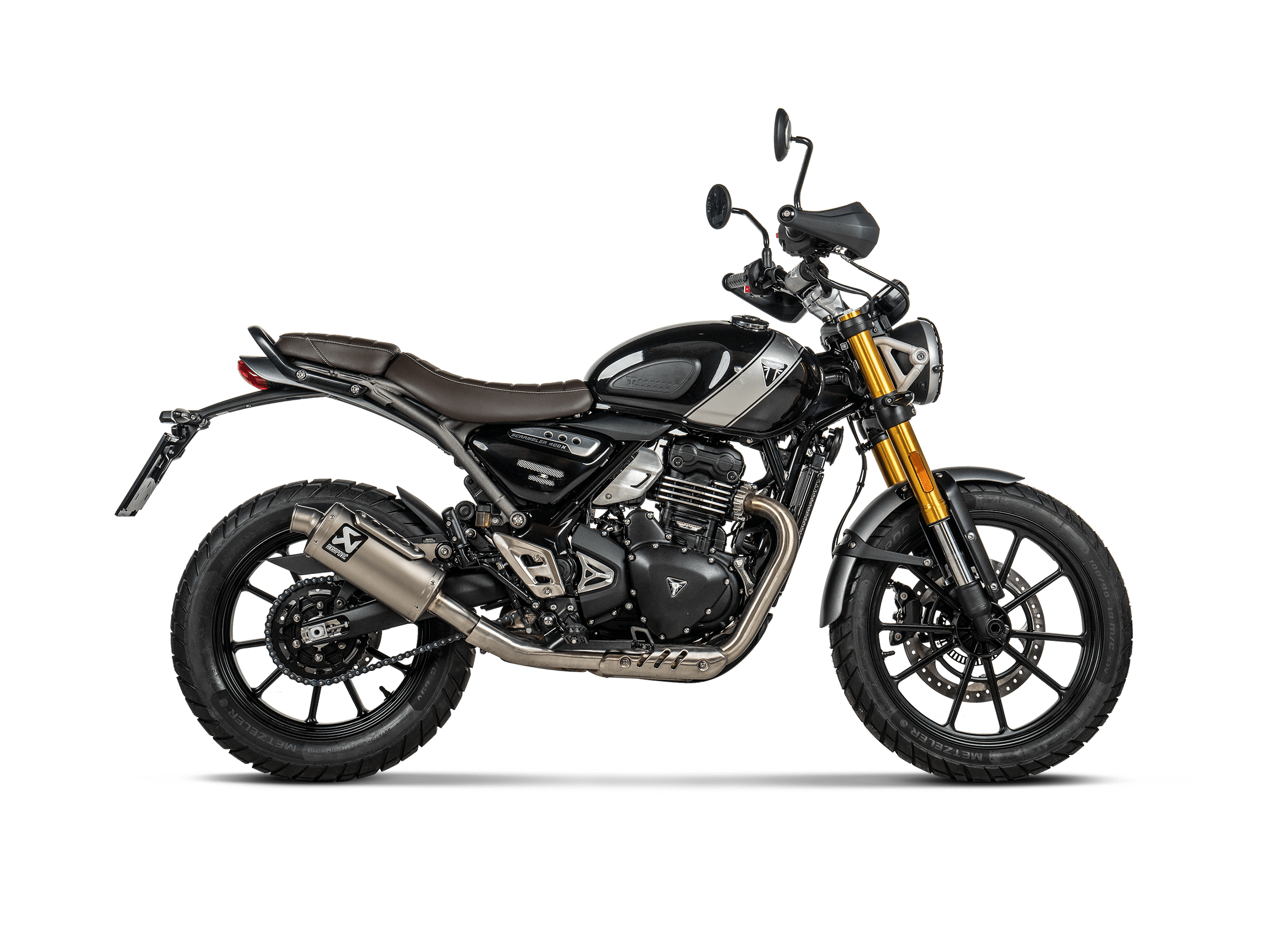 TRIUMPH SCRAMBLER 400 X Akrapovič Slip-On Line (Titanium) 2023-2026 - immagine 2