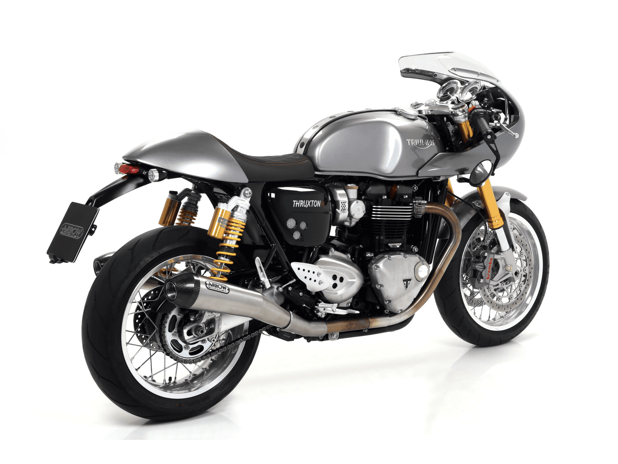 TRIUMPH THRUXTON 1200 R ARROW Exhaust Pro-Racing Nichrom Silencers with Carbon end cap 2017-2020 - Slika 3