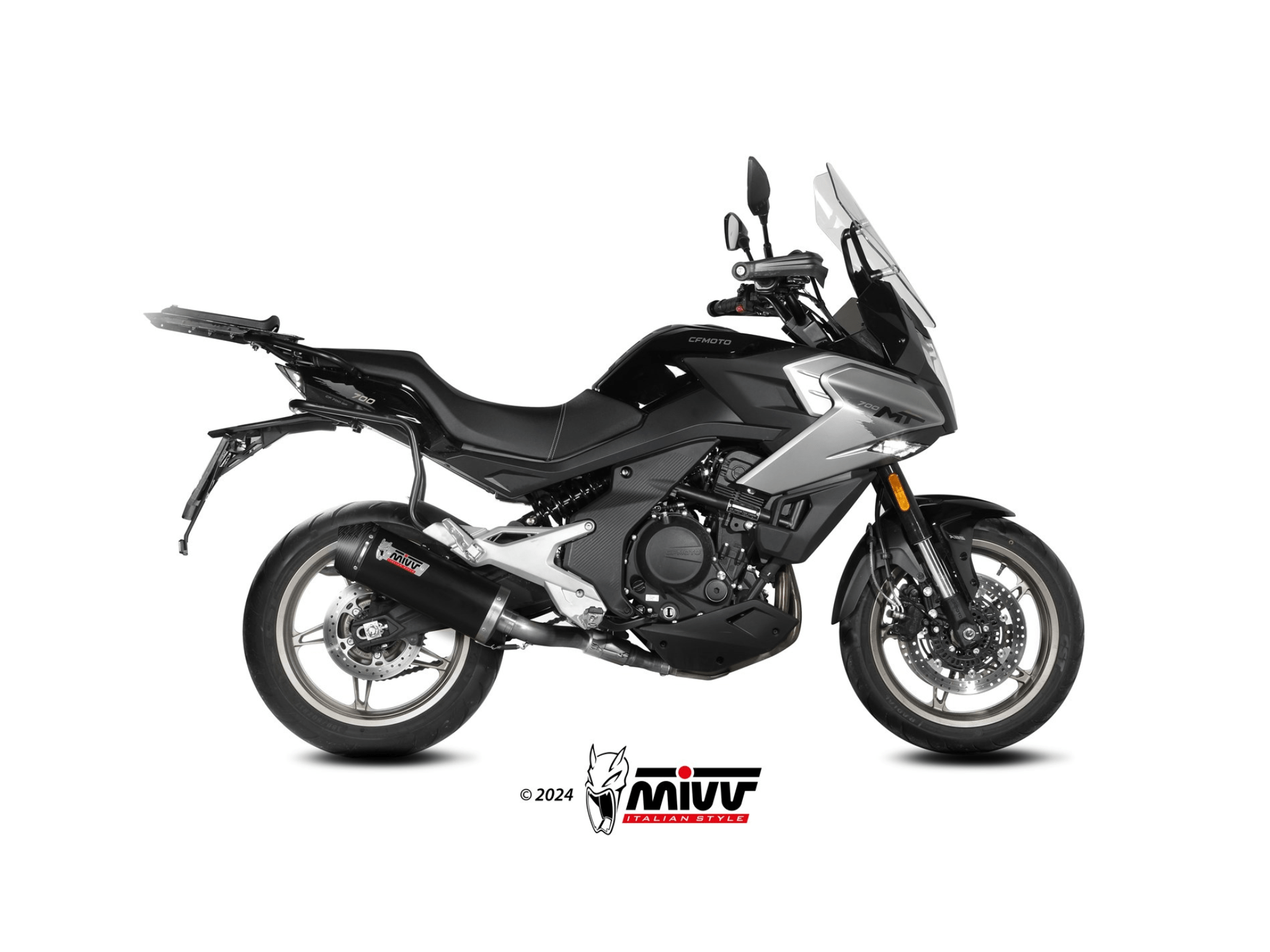 CF MOTO 700 MT MIVV Exhaust OVAL Black Slip-On Silencer 2024 - Slika 2