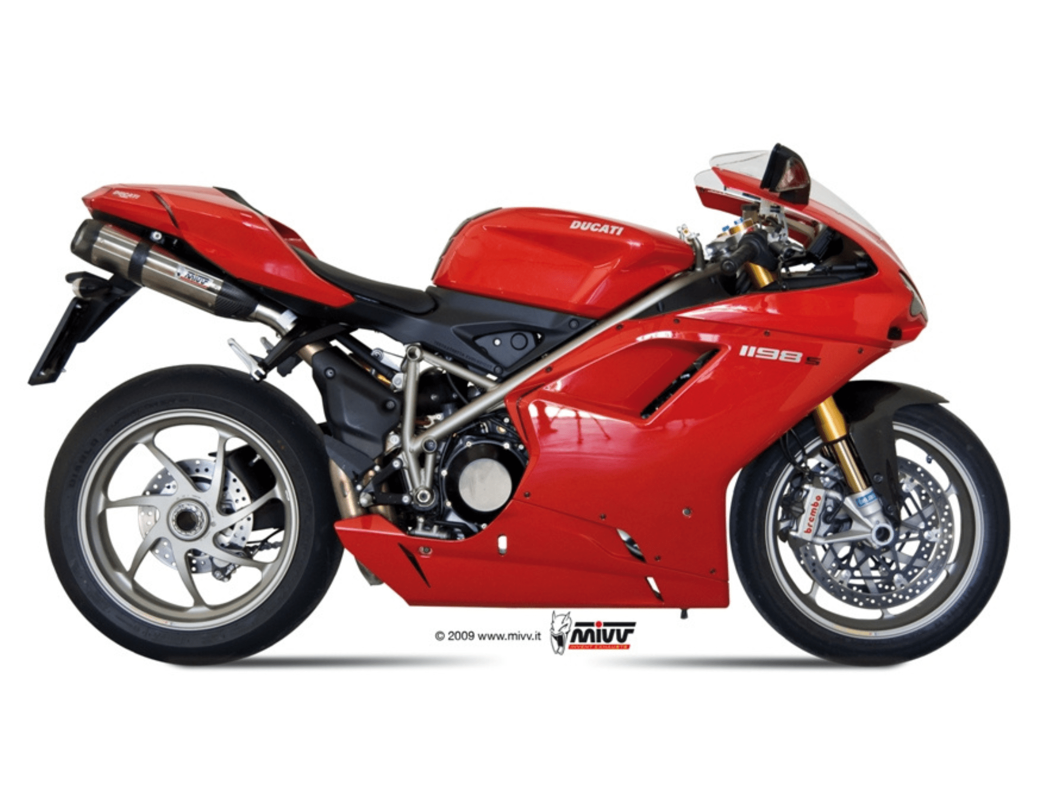 DUCATI 1198 MIVV Exhaust SUONO Slip-On Silencers 2009-2012 - immagine 2