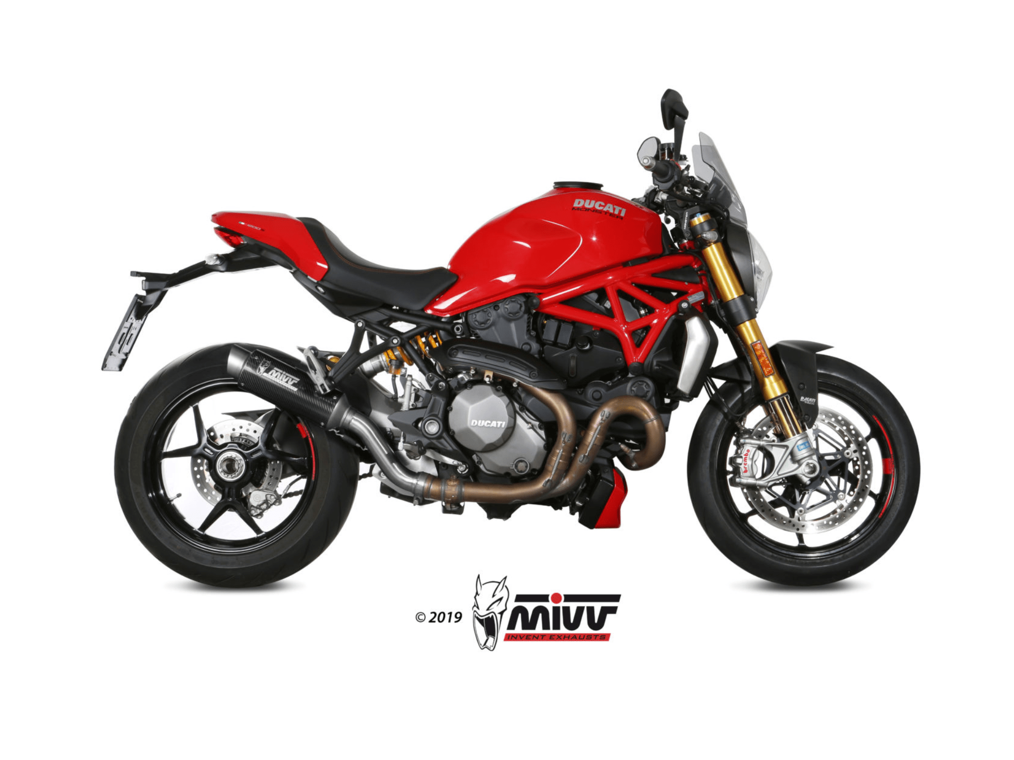 DUCATI MONSTER 821 MIVV Exhaust GP PRO Carbon Slip-On Silencer 2018-2020 - immagine 2