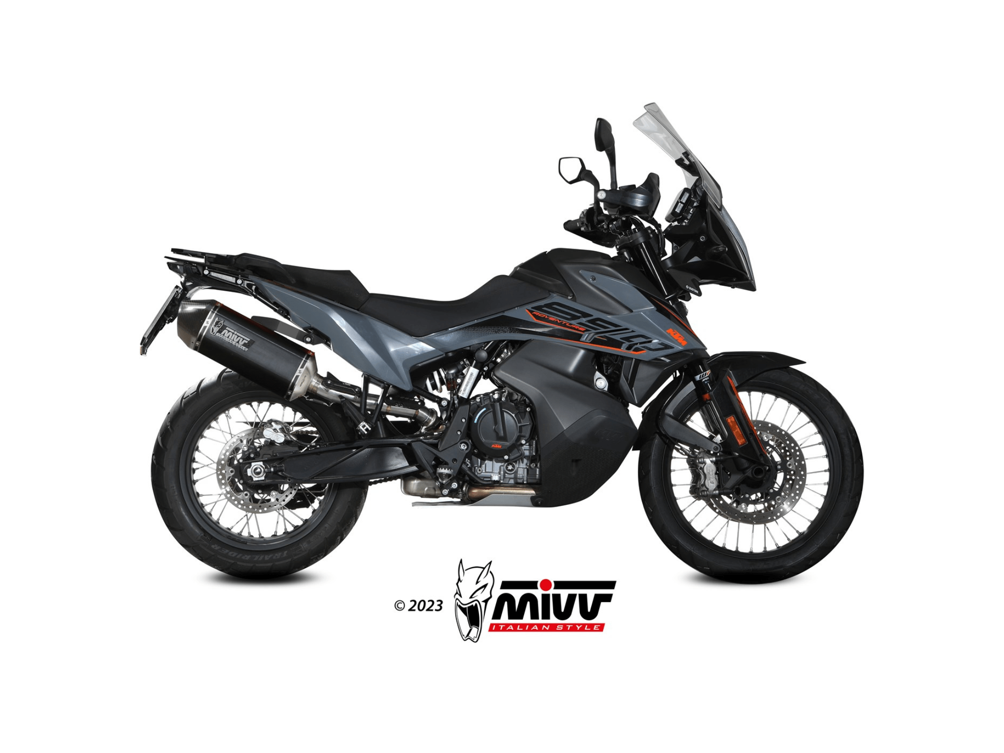 KTM 890 ADVENTURE MIVV Exhaust SPEED EDGE Black Slip-On Silencer 2020-2024 - immagine 2