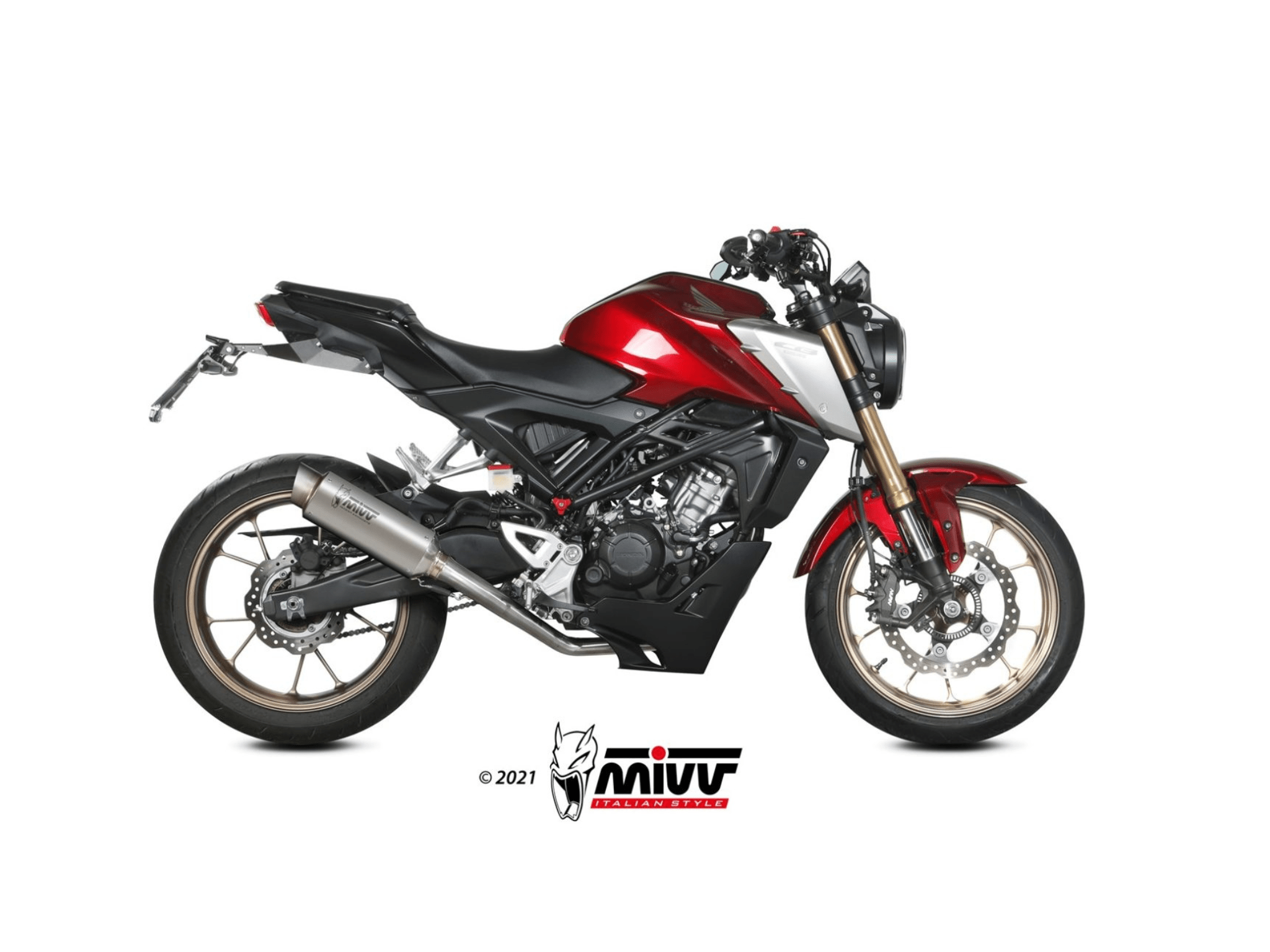HONDA CB 125 R MIVV Exhaust Full System with GP PRO Titanium Silencer 2021-2024 - immagine 2