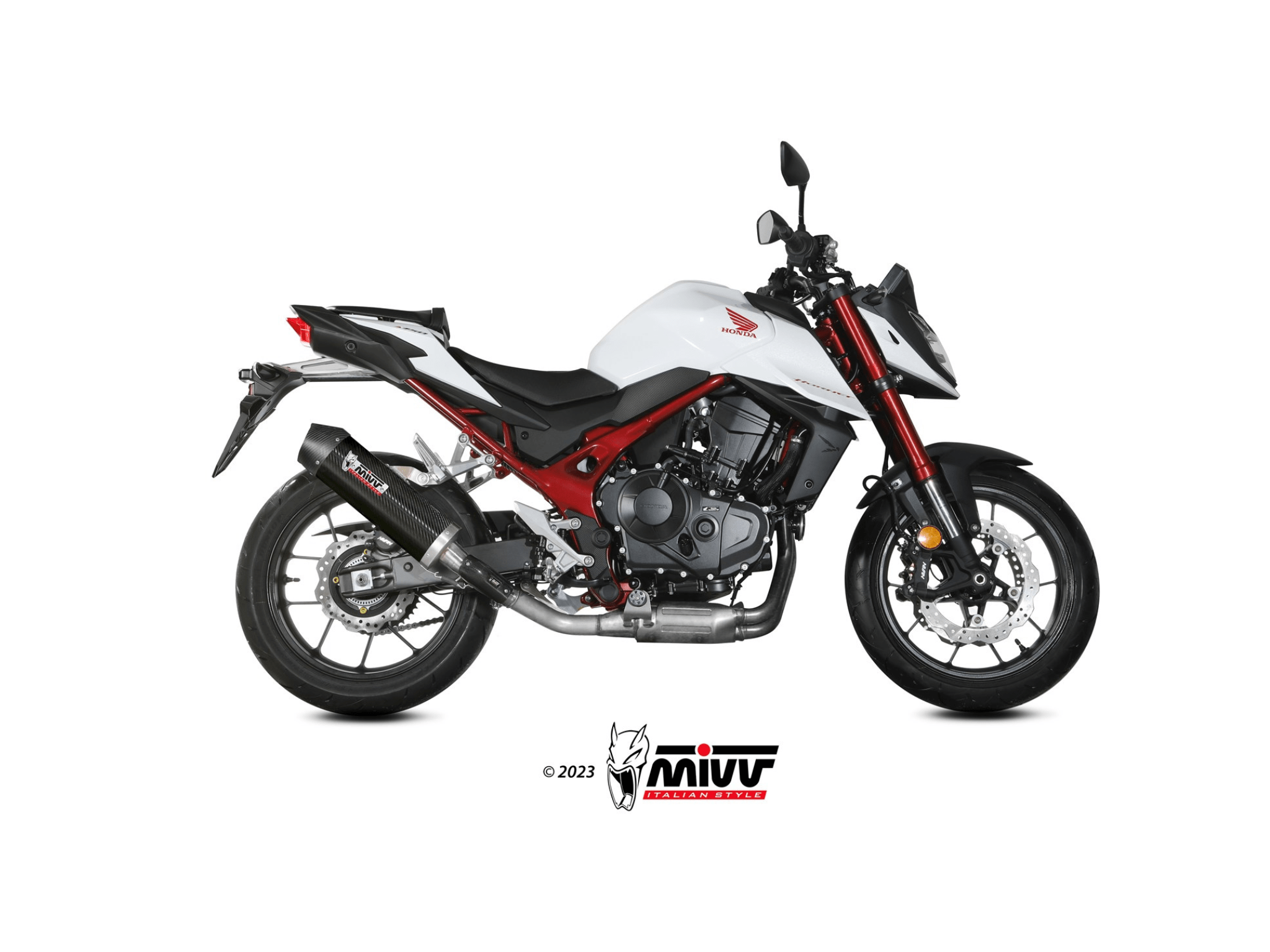 HONDA CB 750 HORNET MIVV Exhaust OVAL Carbon Slip-On Silencer 2023-2024 - immagine 2