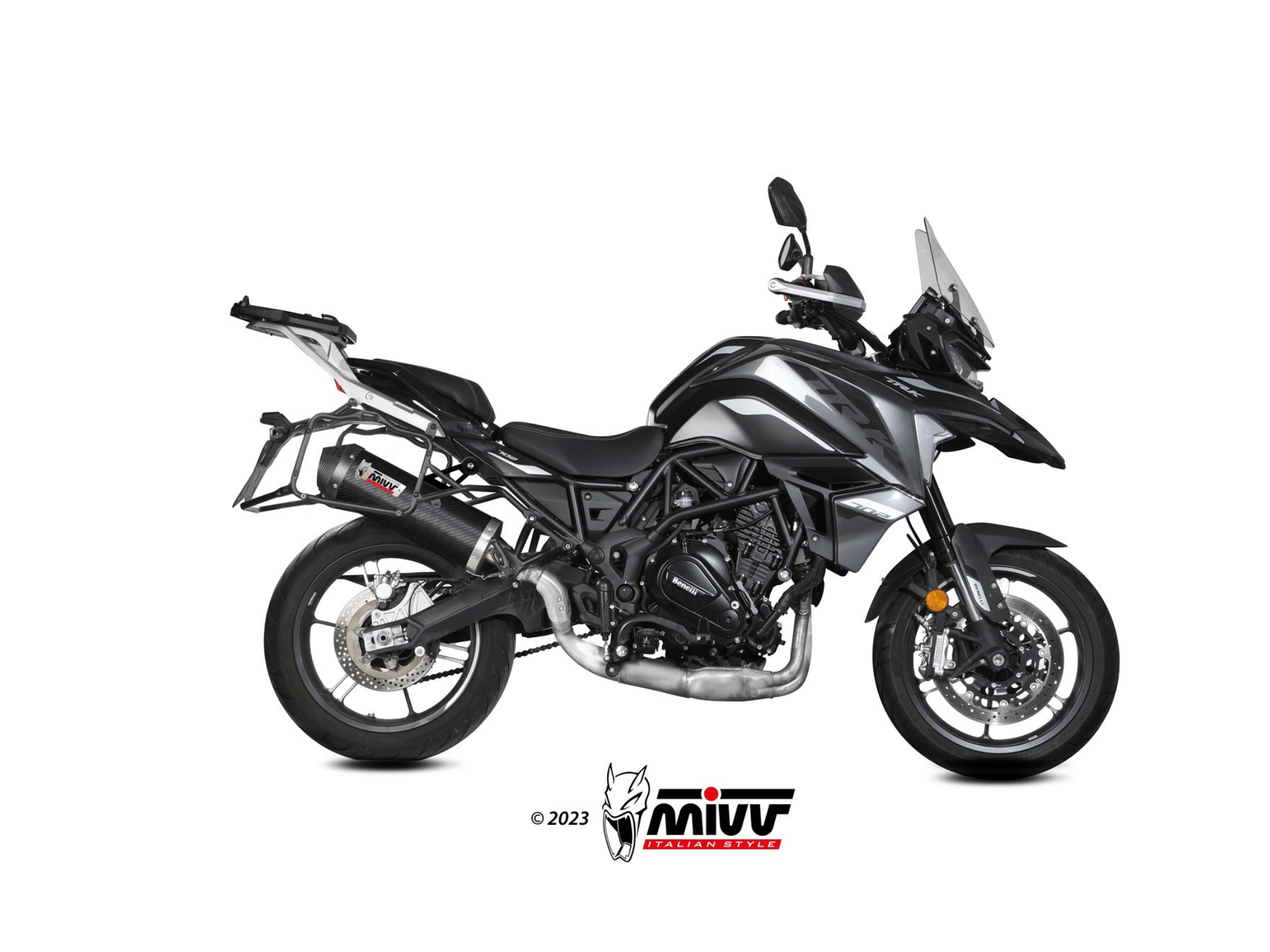 BENELLI TRK 702 / 702X MIVV Exhaust OVAL Carbon Slip-On Silencer 2025-2026 - Slika 2