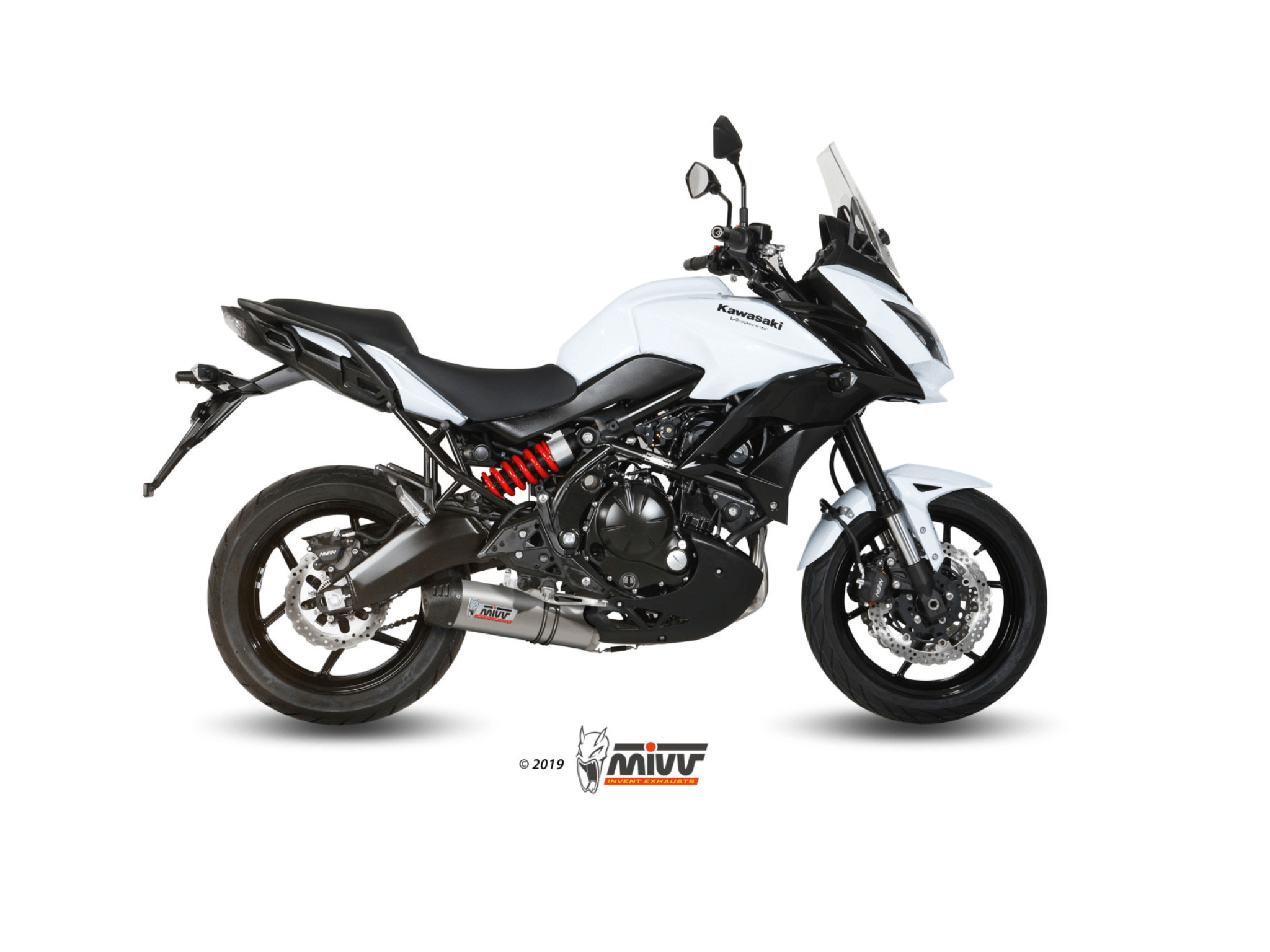 KAWASAKI VERSYS 650 MIVV Exhaust Complete System with OVAL Titanium Silencer 2015-2020 - immagine 2