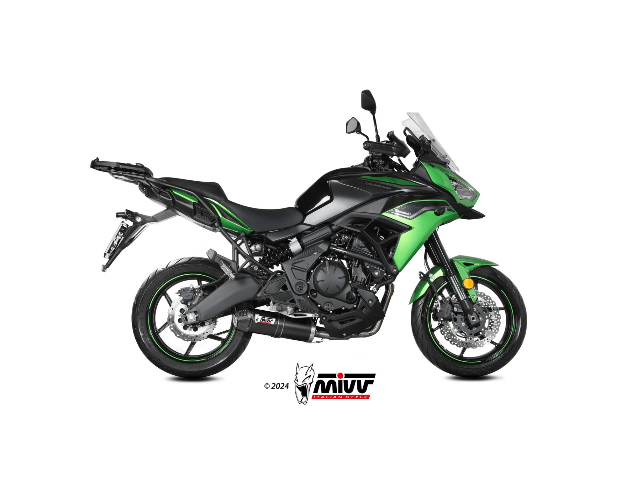KAWASAKI VERSYS 650 MIVV Exhaust Complete System with OVAL Black Silencer 2024-2026 - immagine 2