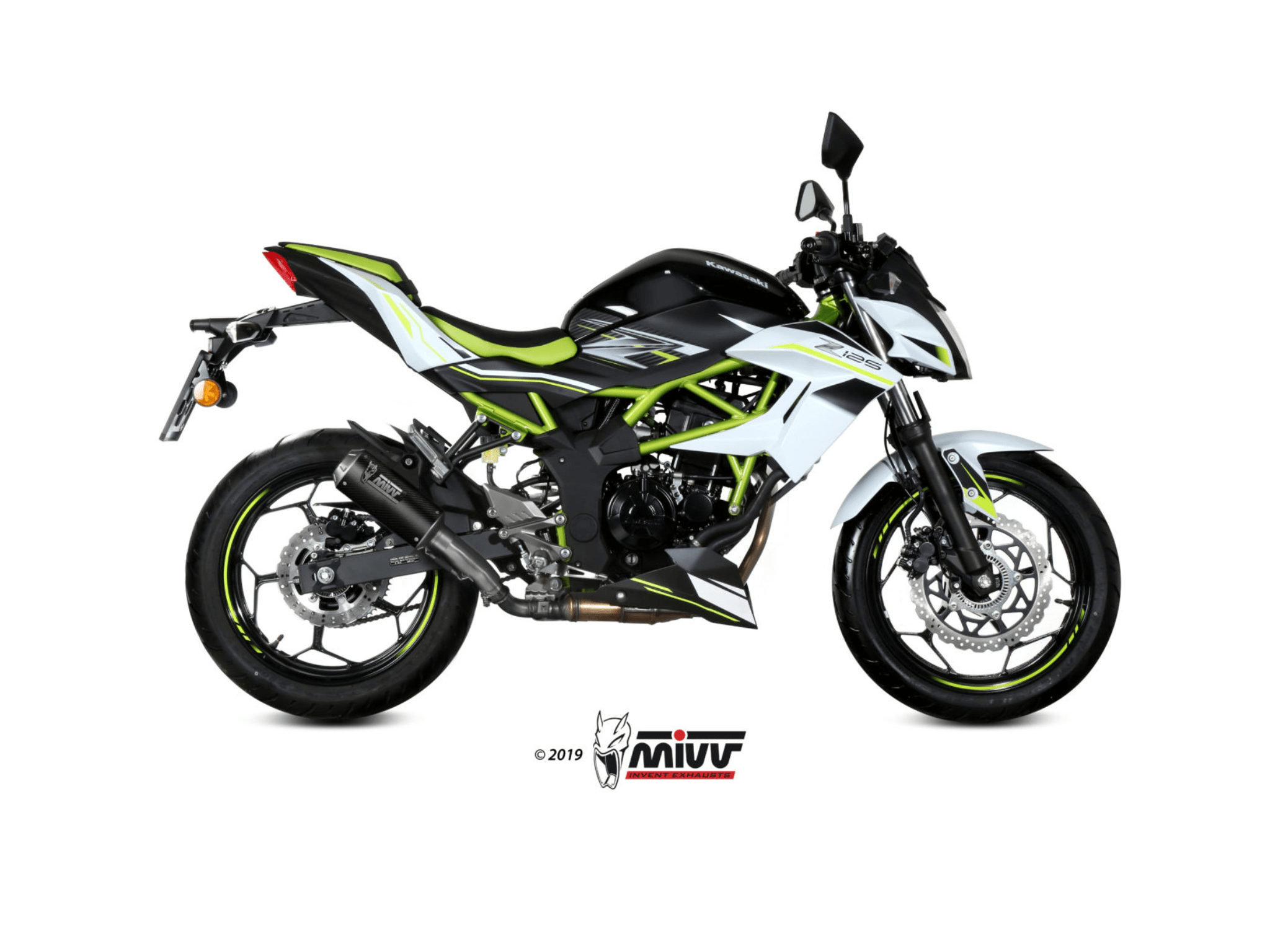 KAWASAKI Z 125 MIVV Exhaust MK3 Carbon Slip-On Silencer 2019-2024 - immagine 2