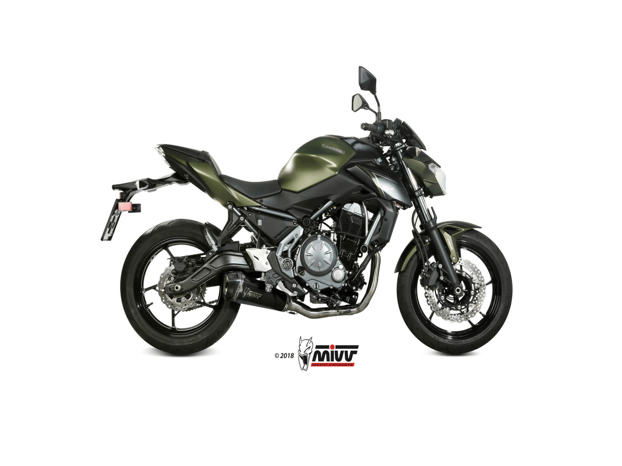 KAWASAKI Z 650 MIVV Exhaust Complete System with DELTA RACE Black Silencer 2017-2023 - immagine 2