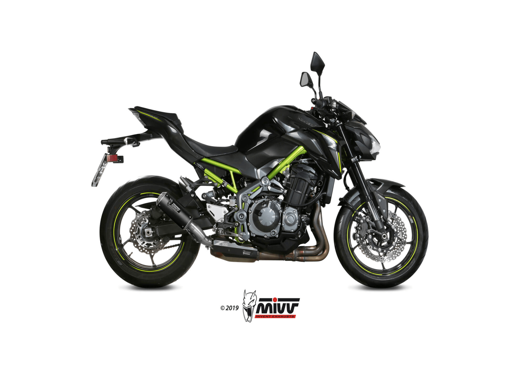 KAWASAKI Z 900 MIVV Exhaust MK3 Carbon Slip-On Silencer 2017-2019 - immagine 2