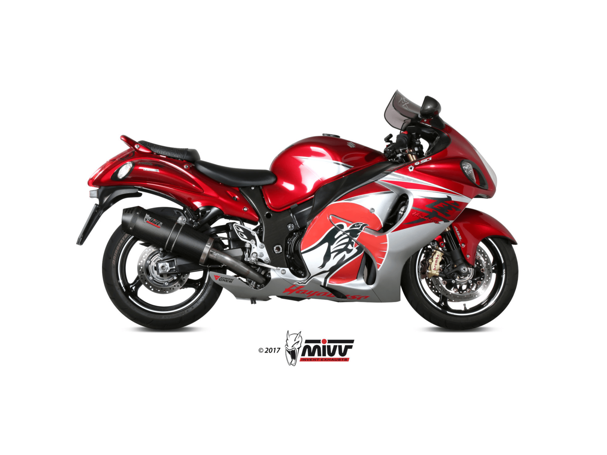 SUZUKI GSX-1300 R HAYABUSA MIVV Exhaust OVAL Carbon Slip-On Silencers 2008-2017 - immagine 2
