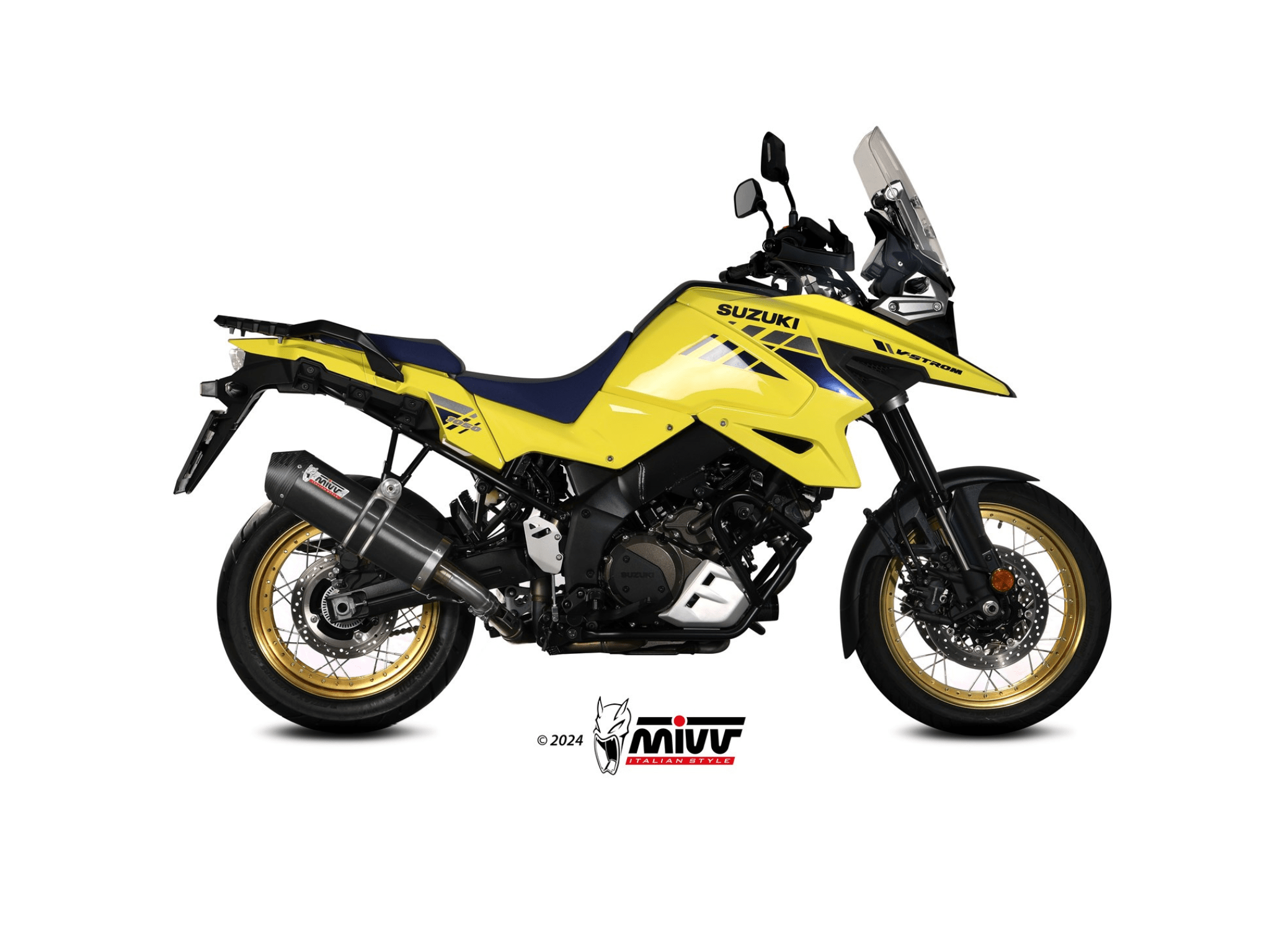 SUZUKI V-STROM 1050 MIVV Exhaust OVAL Black Slip-On Silencer 2020-2024 - Slika 2