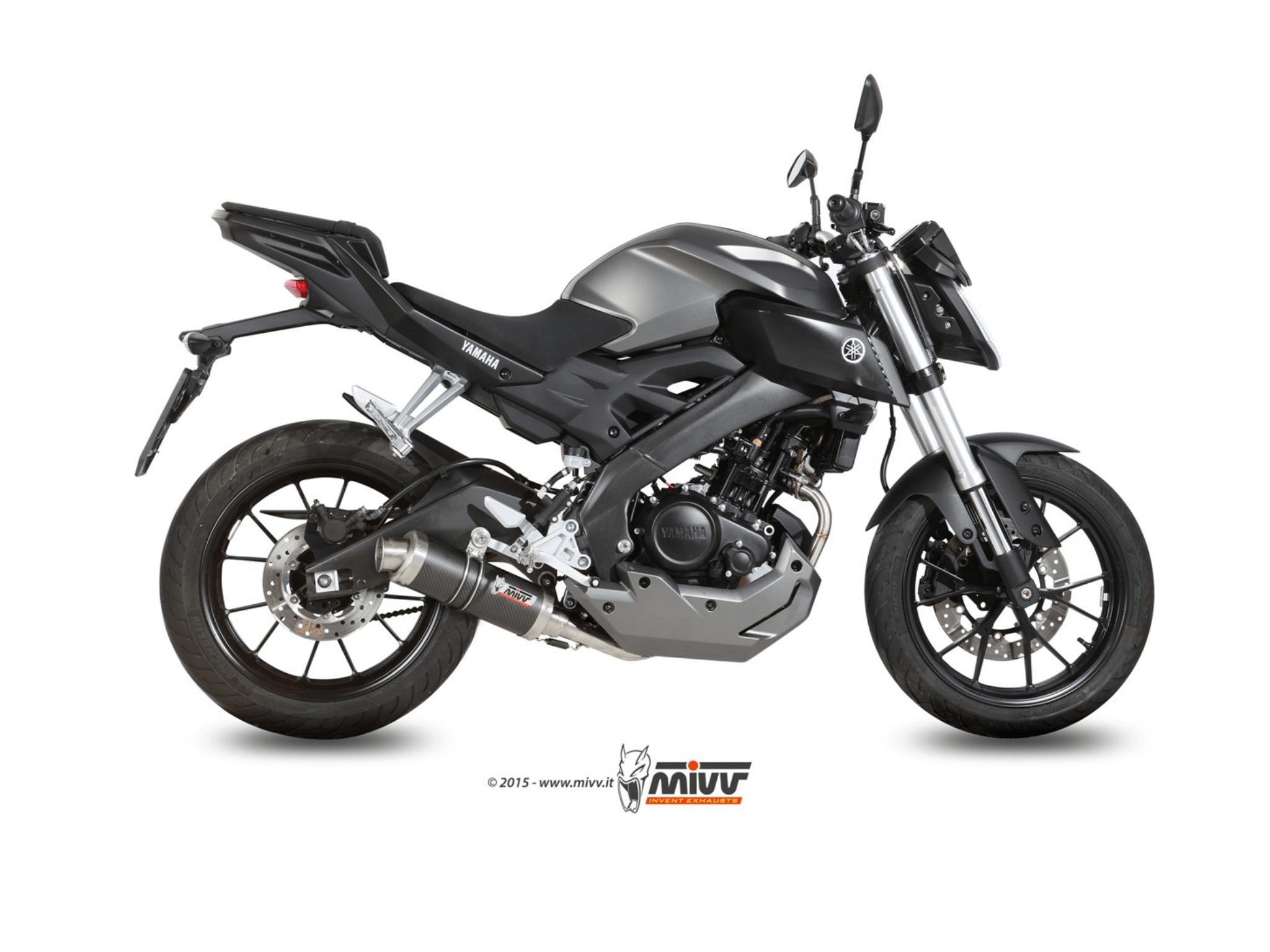 YAMAHA MT-125 MIVV Exhaust Complete System with GP Carbon Silencer 2015-2019 - Image 2