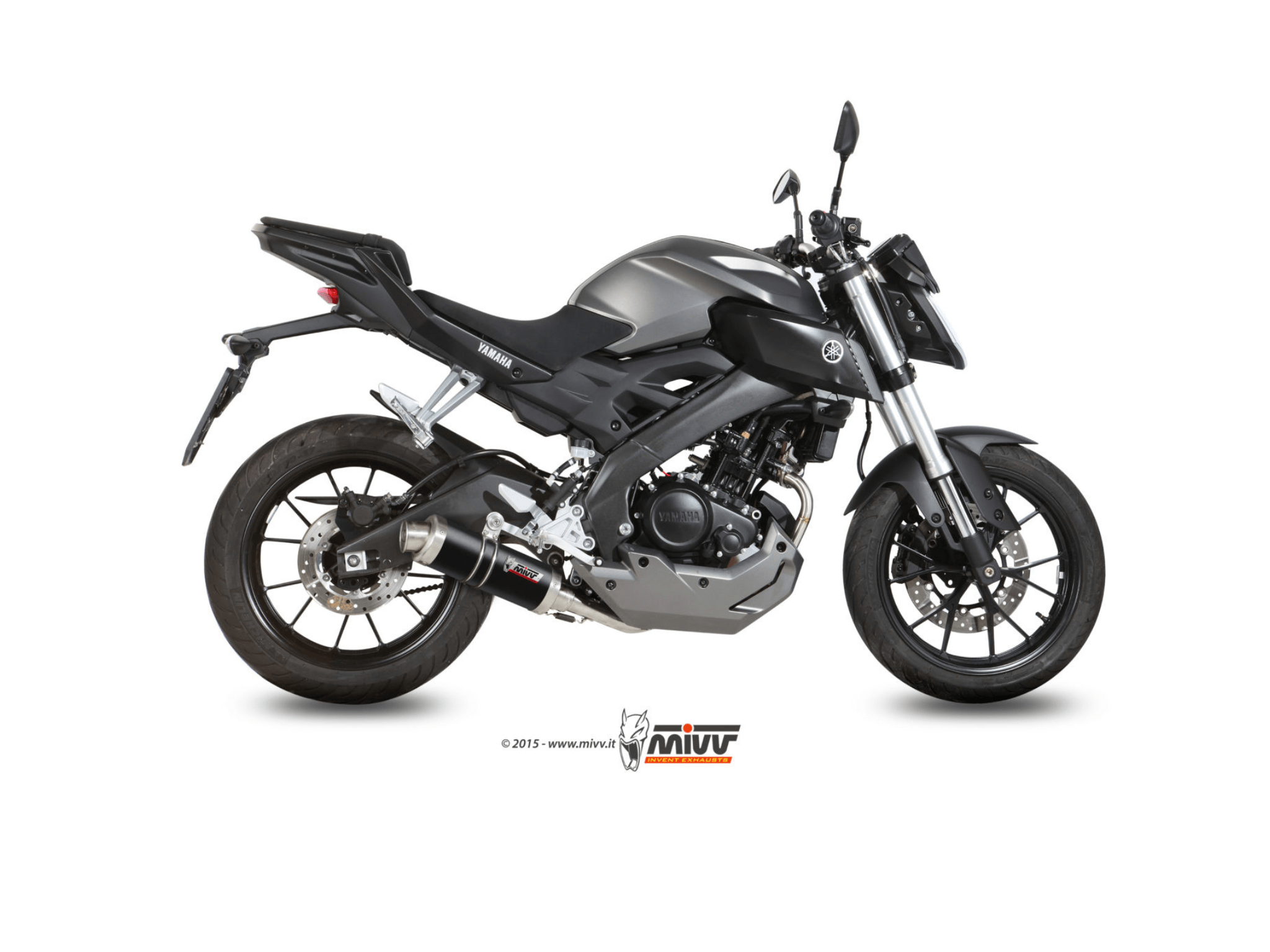 YAMAHA MT-125 MIVV Exhaust Complete System with GP Black Silencer 2015-2019 - Image 2
