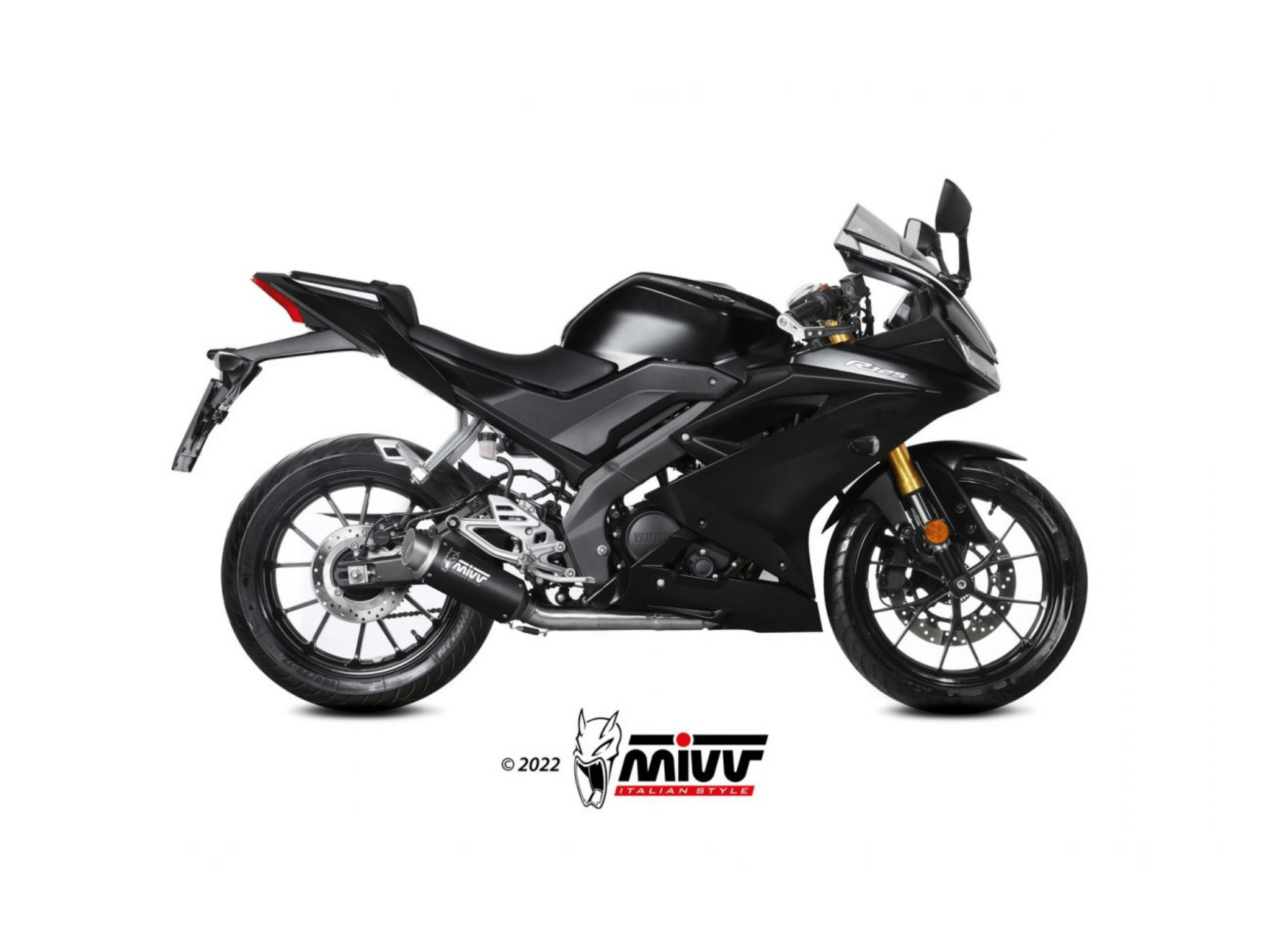 YAMAHA R125 MIVV Exhaust Complete System with GP PRO Black Silencer 2019-2024 - Slika 2