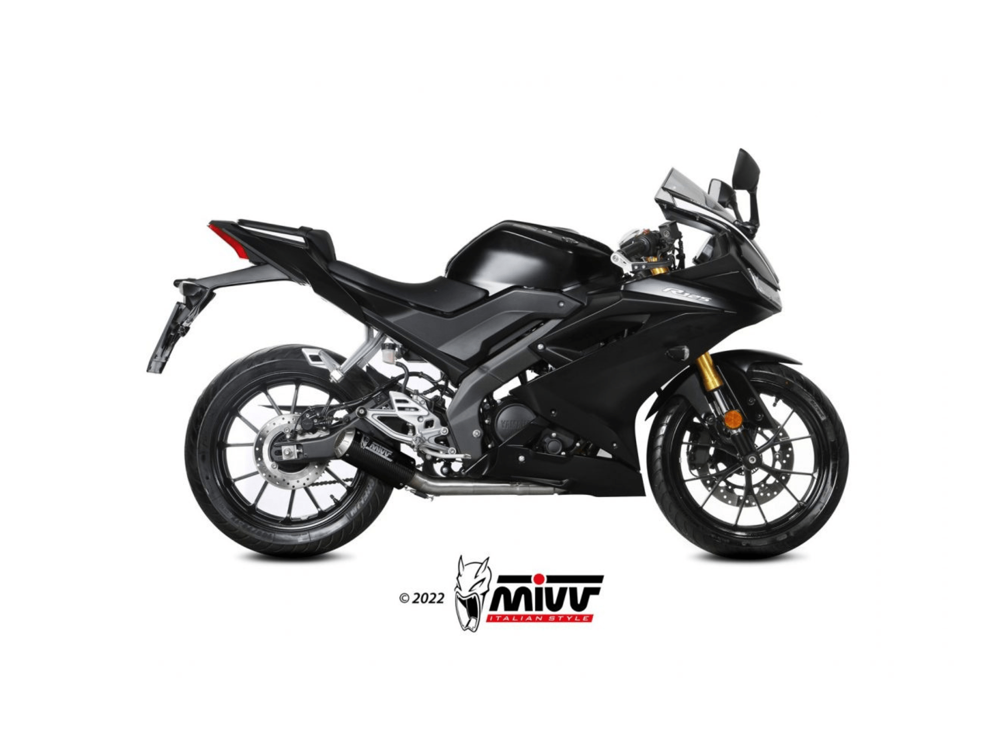 YAMAHA R125 MIVV Exhaust Complete System with MK3 Carbon Silencer 2019-2024 - immagine 2