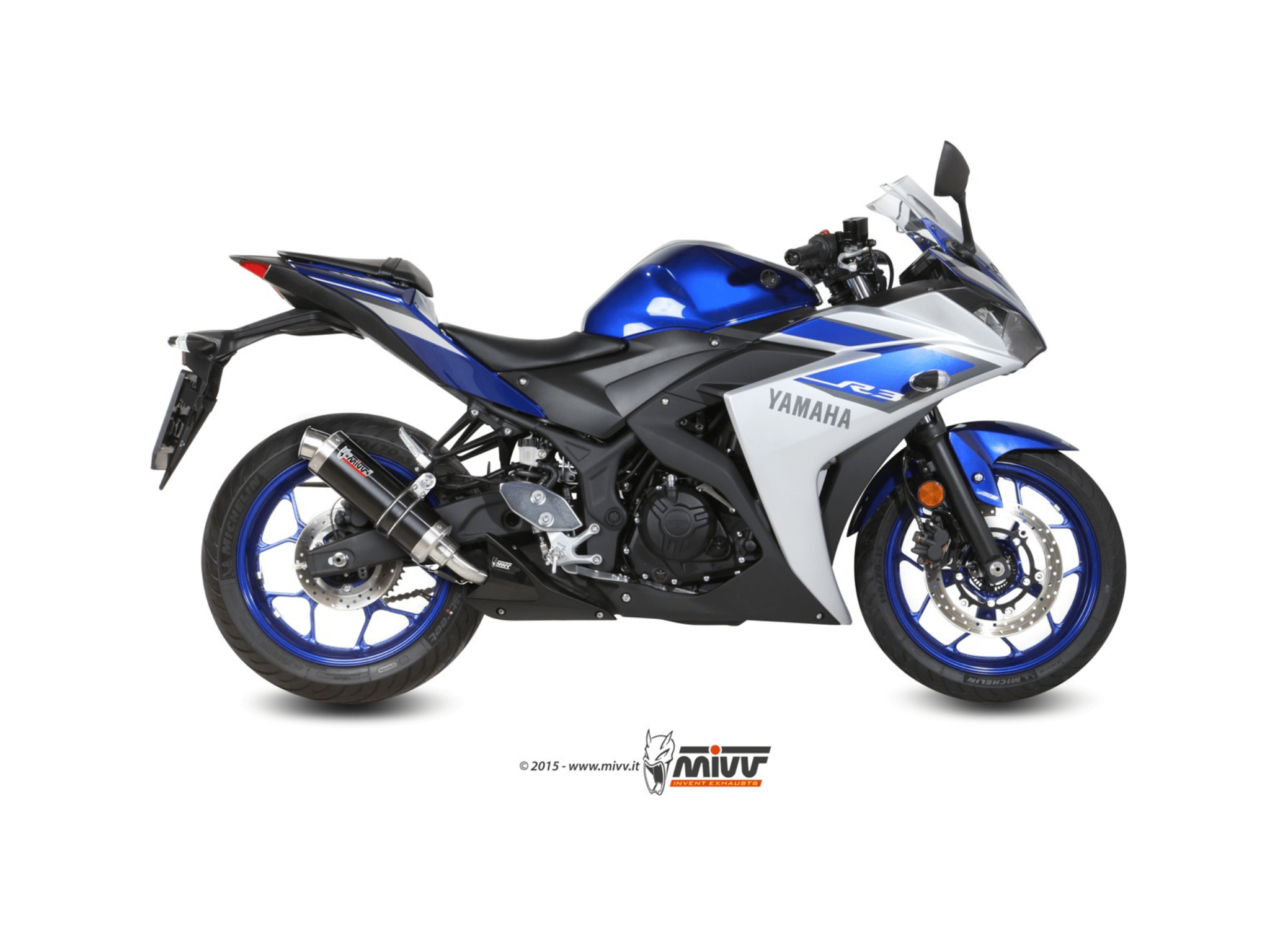 YAMAHA R3 MIVV Exhaust GP Black Slip-On Silencer 2015-2024 - Image 2
