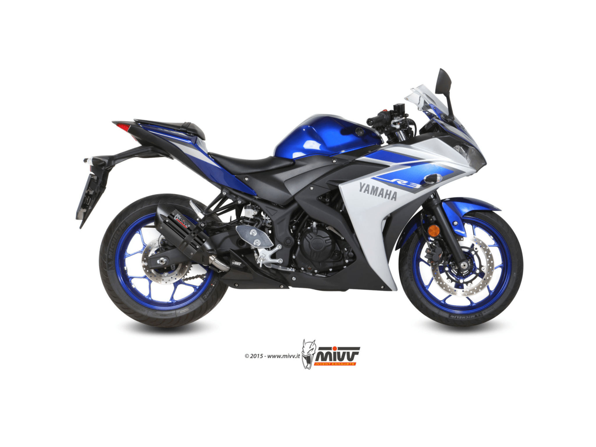 YAMAHA R3 MIVV Exhaust SUONO Black Slip-On Silencer 2015-2024 - Image 2