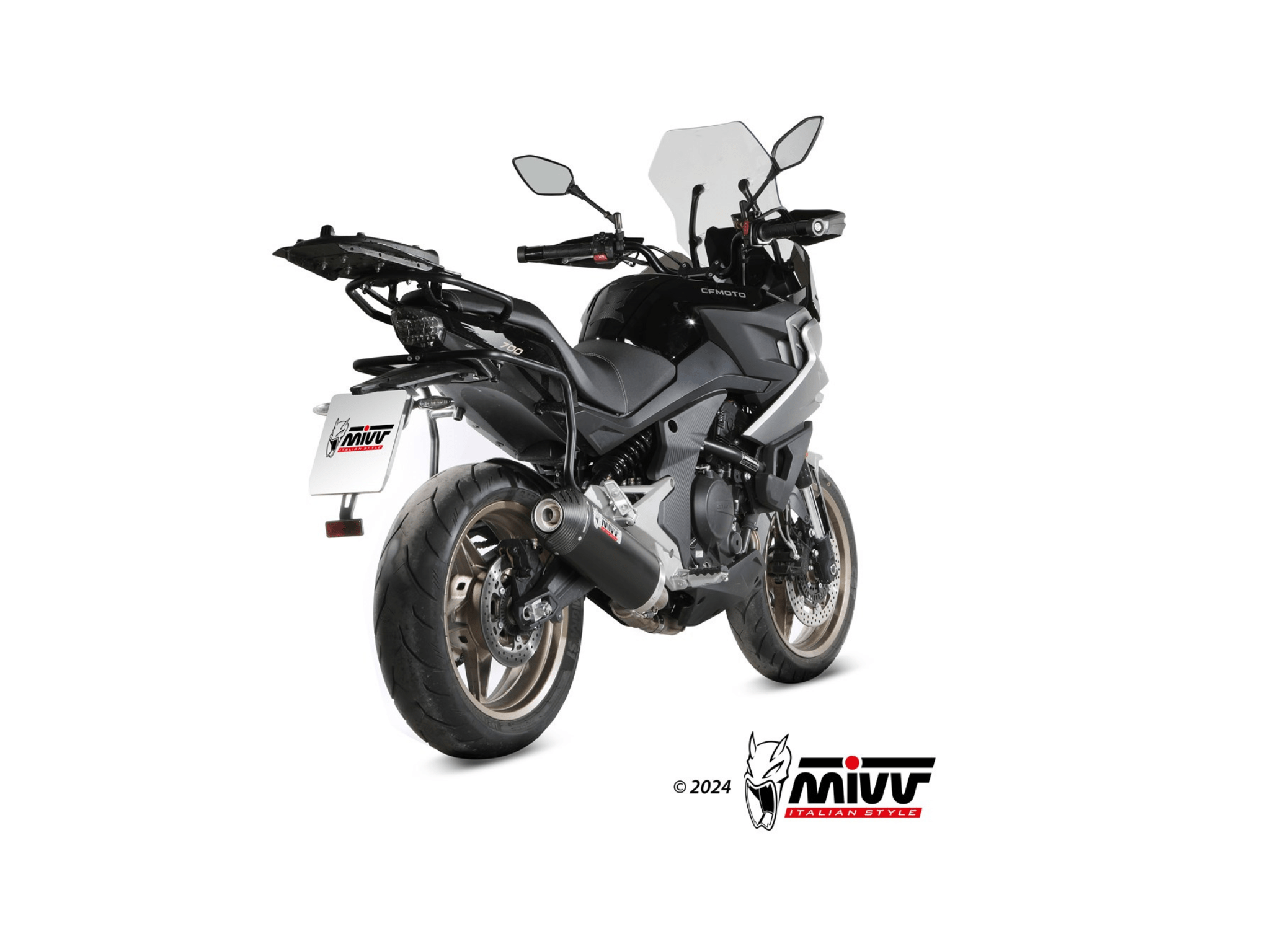 CF MOTO 700 MT MIVV Exhaust OVAL Black Slip-On Silencer 2024 - Slika 3