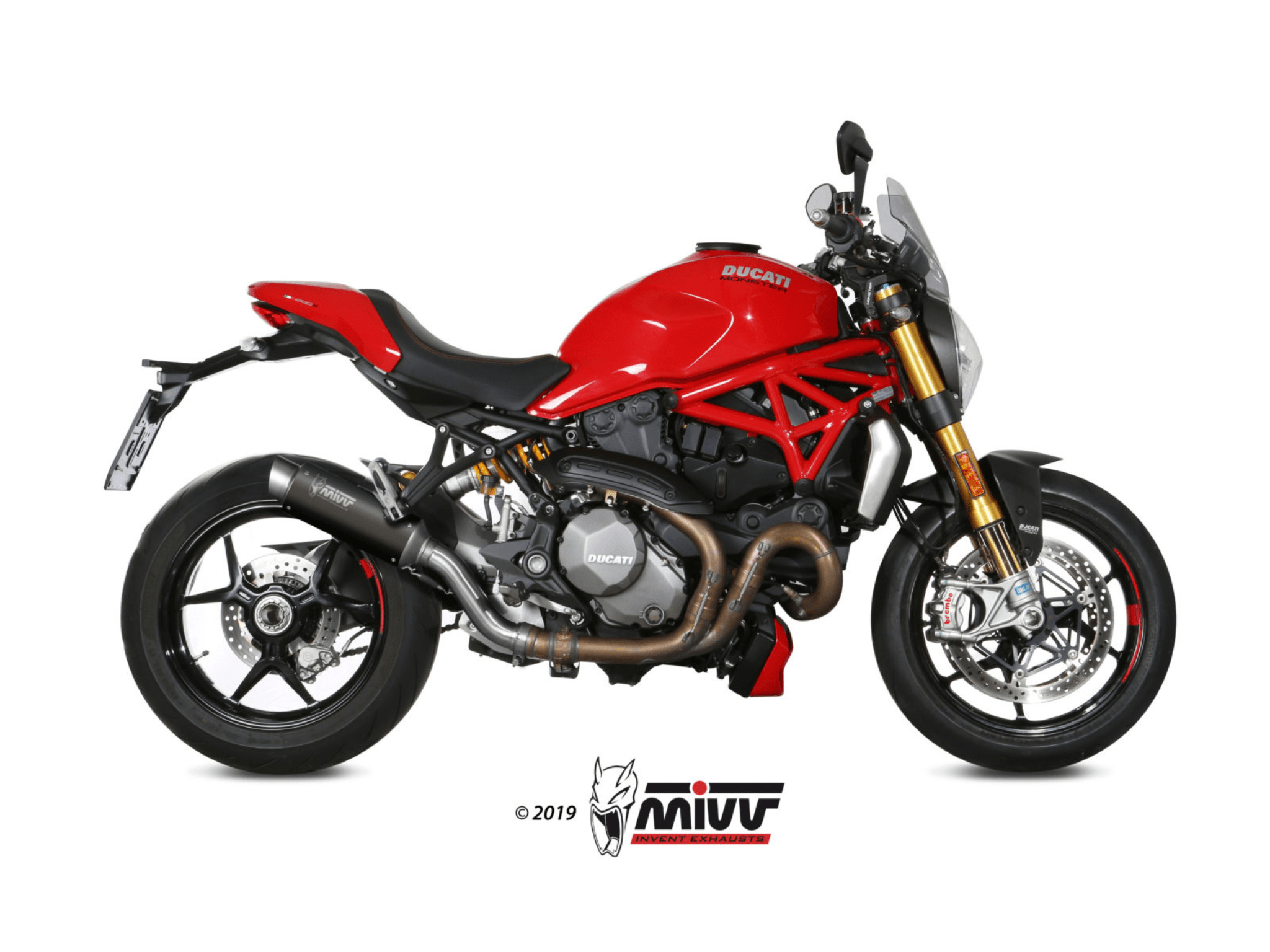 DUCATI MONSTER 1200 S MIVV Exhaust GP PRO Black Slip-On Silencer 2014-2016 - Image 2