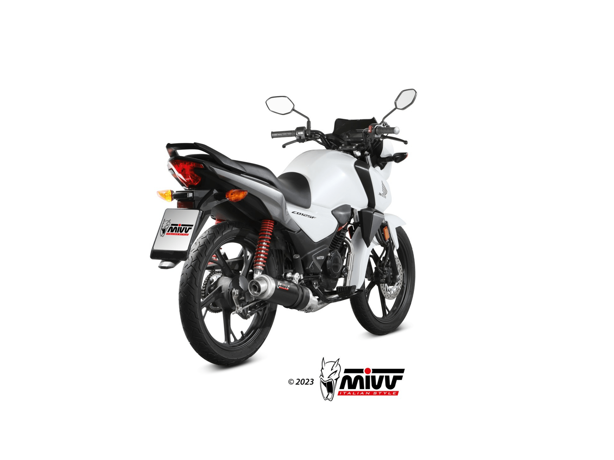 HONDA CB 125 F MIVV Exhaust Complete System with GP Black Silencer 2021-2024 - Slika 3