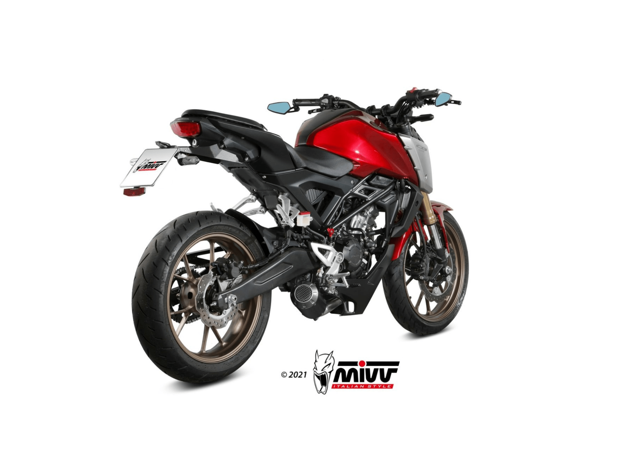 HONDA CB 125 R MIVV Exhaust Full System with MK3 Black Silencer 2021-2024 - immagine 3