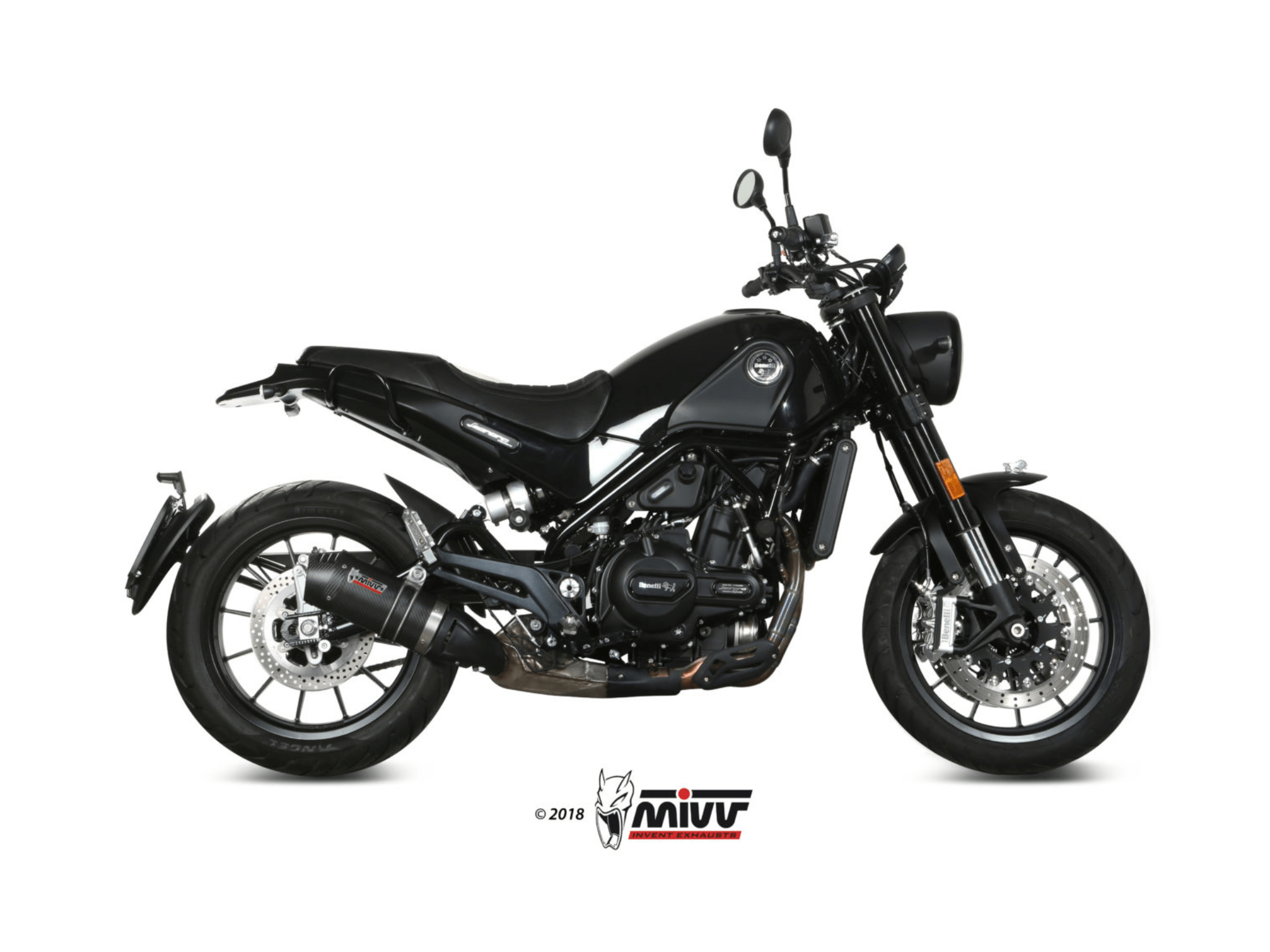 BENELLI LEONCINO 500 MIVV Exhaust OVAL Carbon Slip-On Silencer 2017-2024 - immagine 2