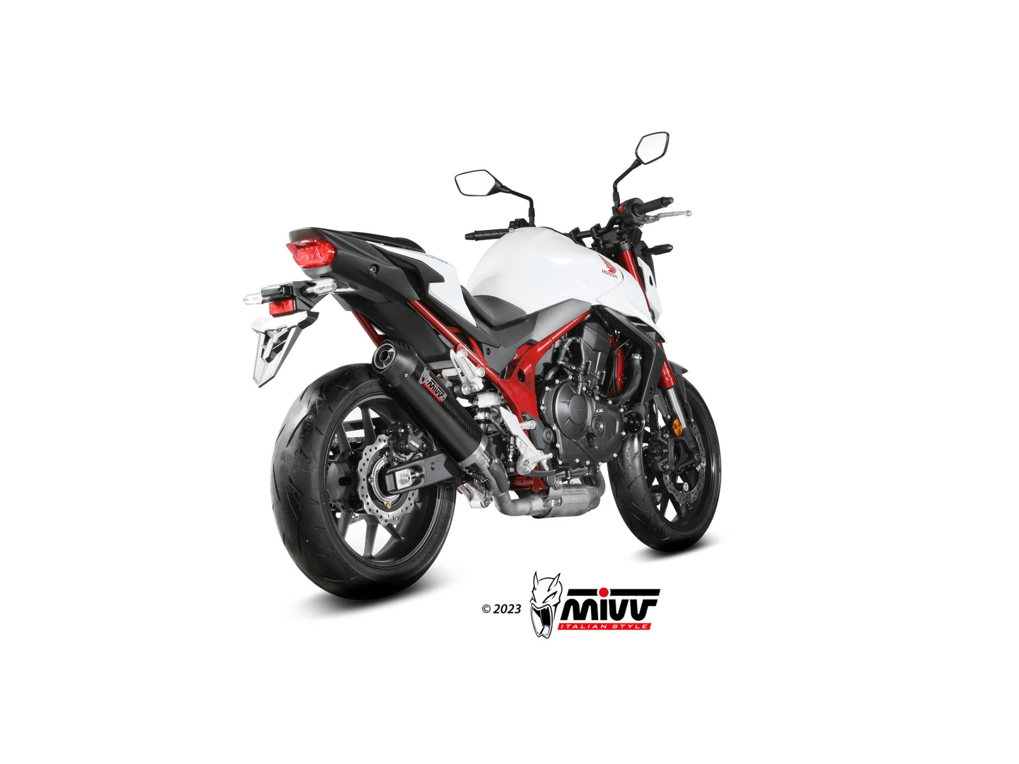 HONDA CB 750 HORNET MIVV Exhaust OVAL Carbon Slip-On Silencer 2023-2024 - immagine 3
