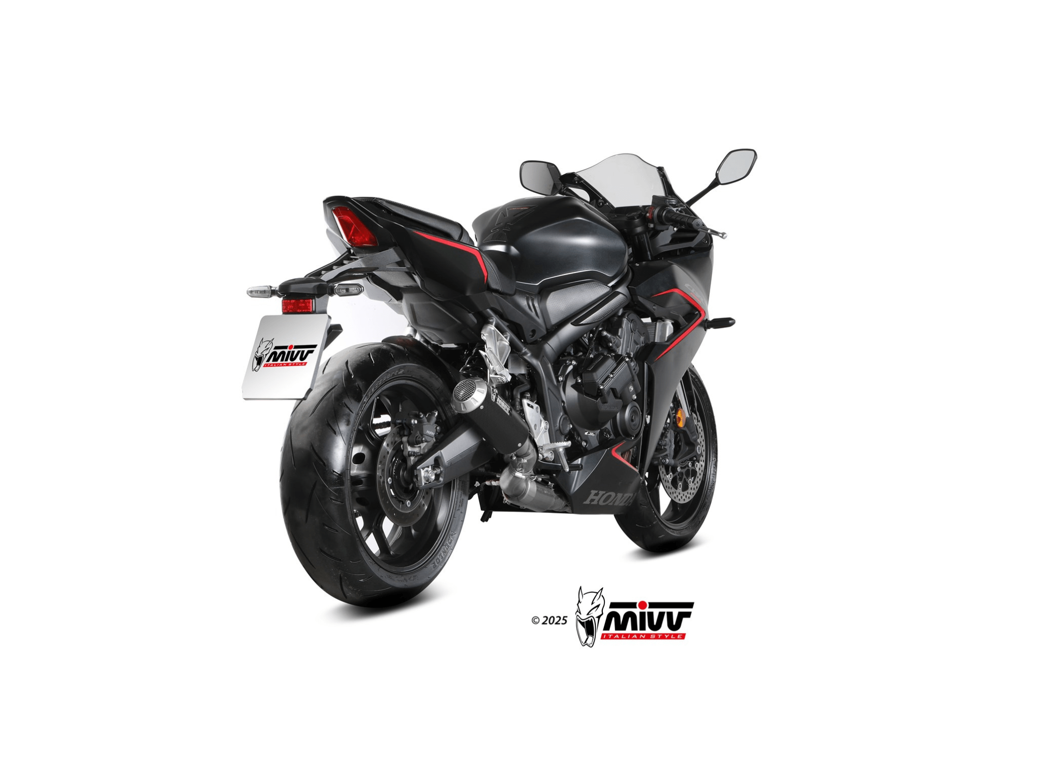 HONDA CBR 650 R MIVV Exhaust Complete System with MK3 Black Silencer 2024-2026 - Slika 3