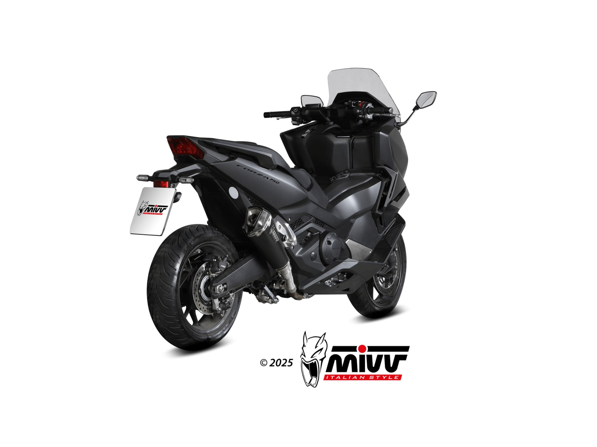 HONDA FORZA 750 MIVV Exhaust DELTA RACE Black Slip-On Silencer 2025-2026 - immagine 3