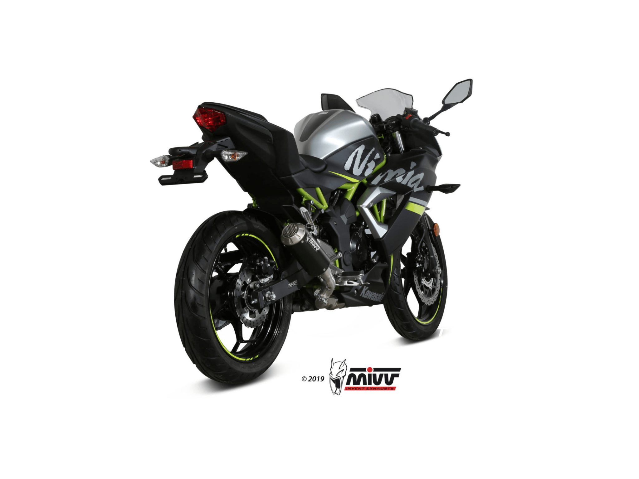 KAWASAKI NINJA 125 MIVV Exhaust MK3 Black Slip-On Silencer 2019-2024 - immagine 3