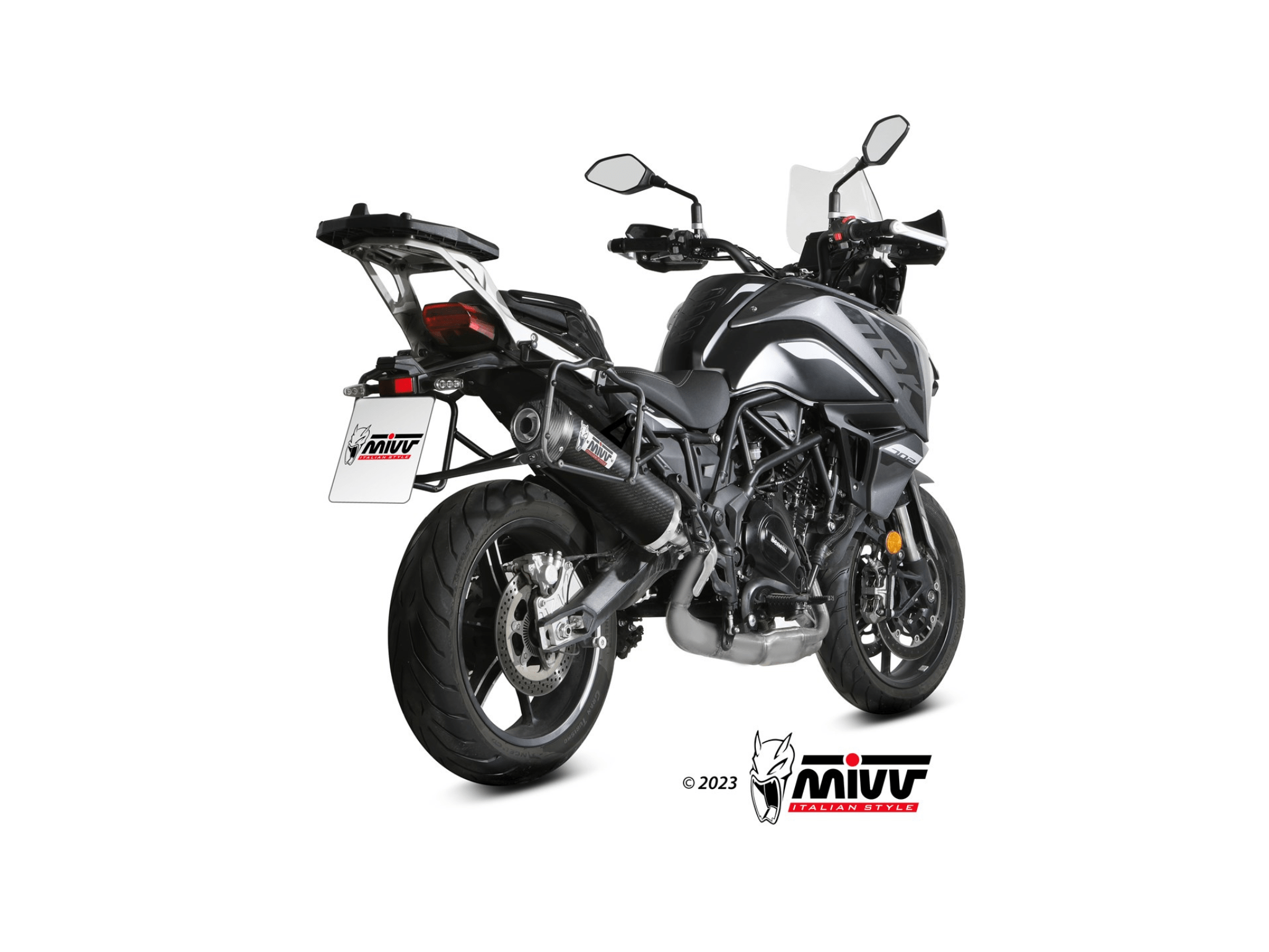 BENELLI TRK 702 / 702X MIVV Exhaust OVAL Carbon Slip-On Silencer 2025-2026 - Slika 3