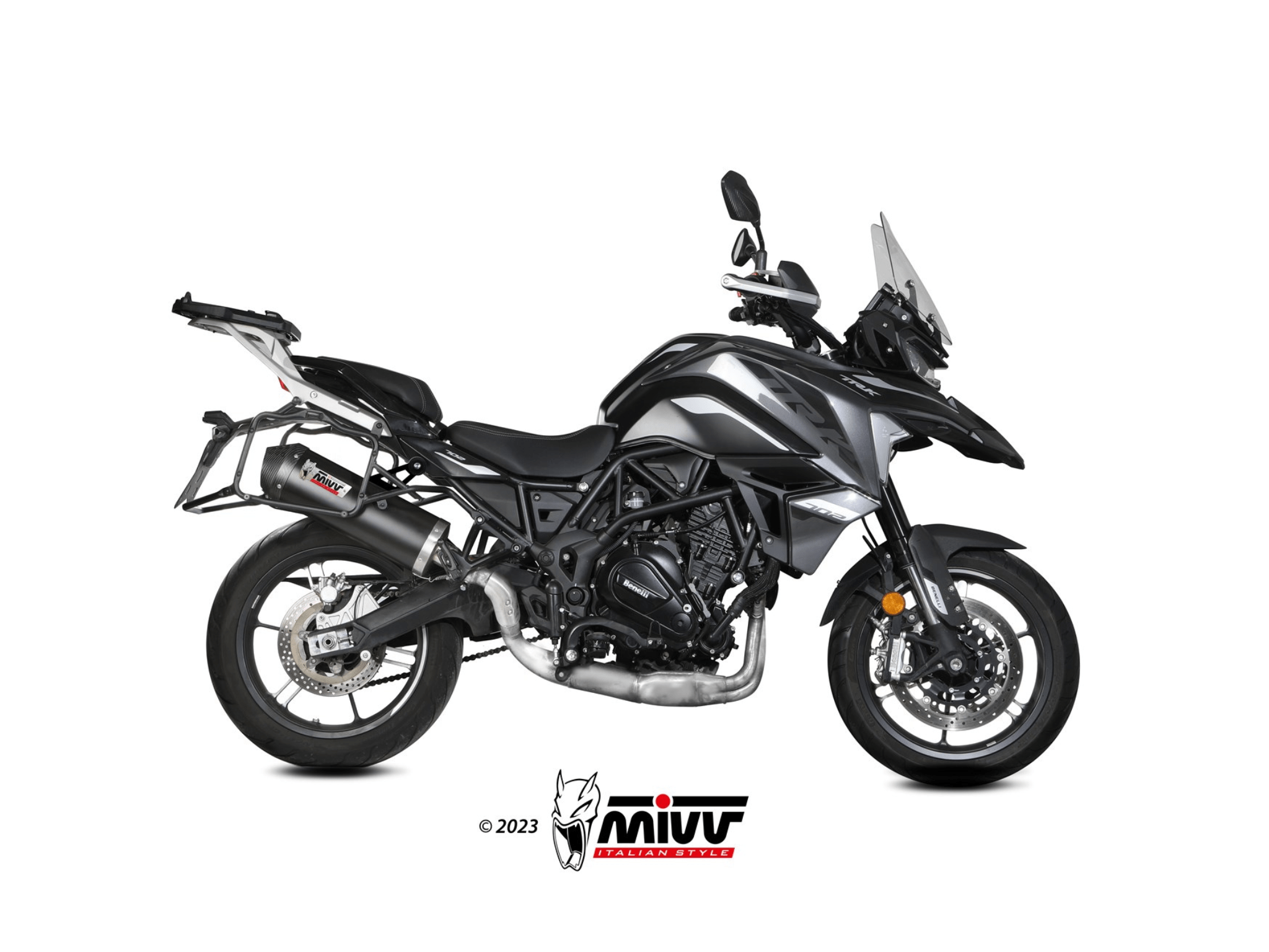 BENELLI TRK 702 / 702X MIVV Exhaust OVAL Black Slip-On Silencer 2025-2026 - Slika 2