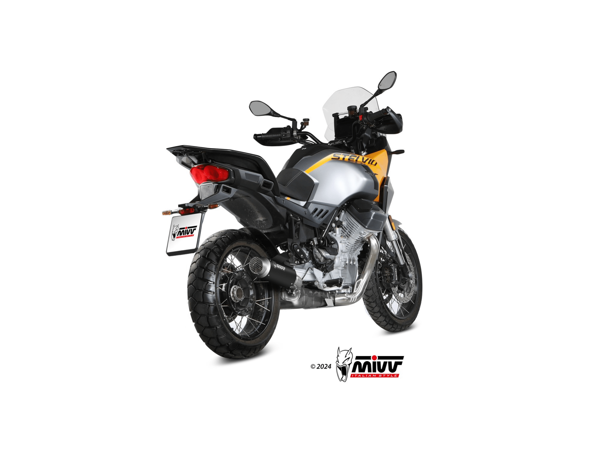 MOTO GUZZI STELVIO MIVV Exhaust GP PRO Black Slip-On Silencer 2024-2026 - immagine 3