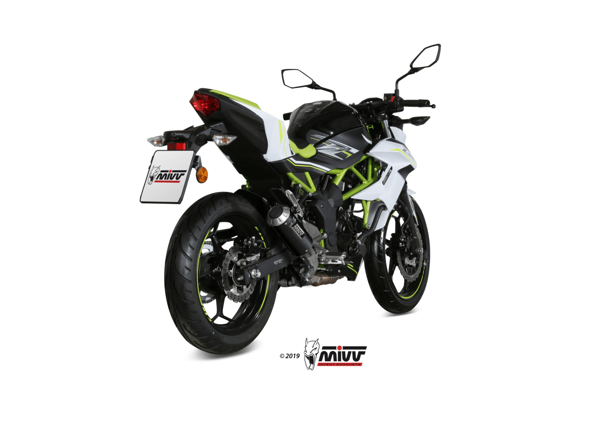 KAWASAKI Z 125 MIVV Exhaust MK3 Carbon Slip-On Silencer 2019-2024 - immagine 3