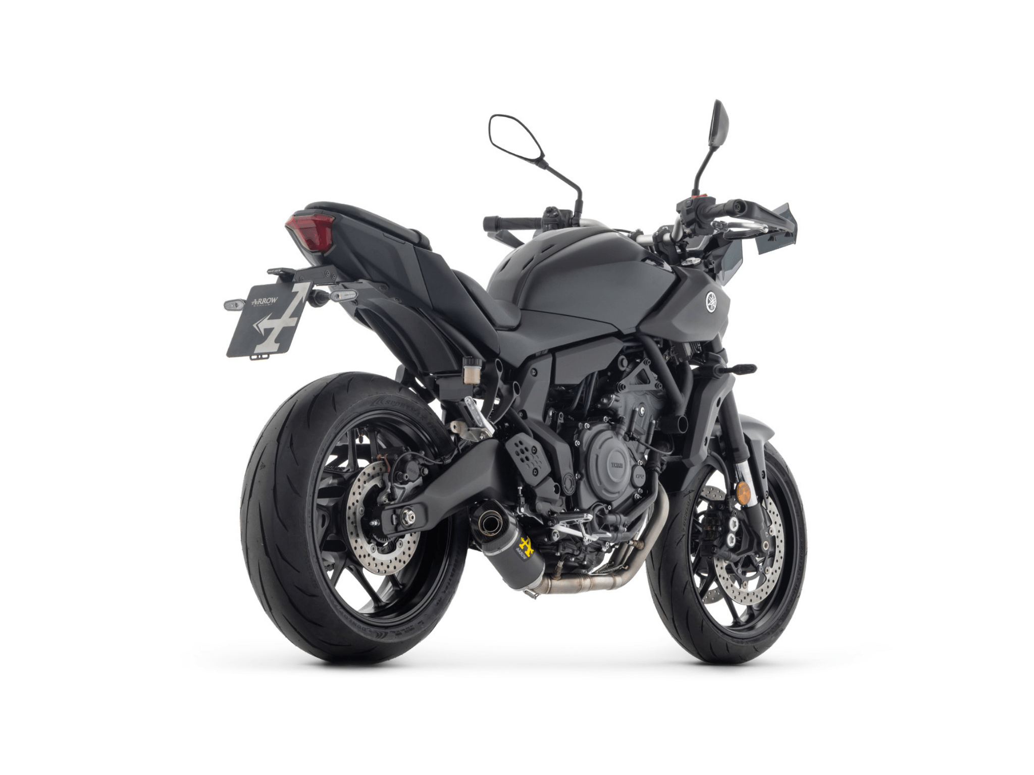 YAMAHA MT-07 ARROW Exhaust Full System Racing with Thunder Aluminium "Dark" Silencer 2025-2026 - immagine 3