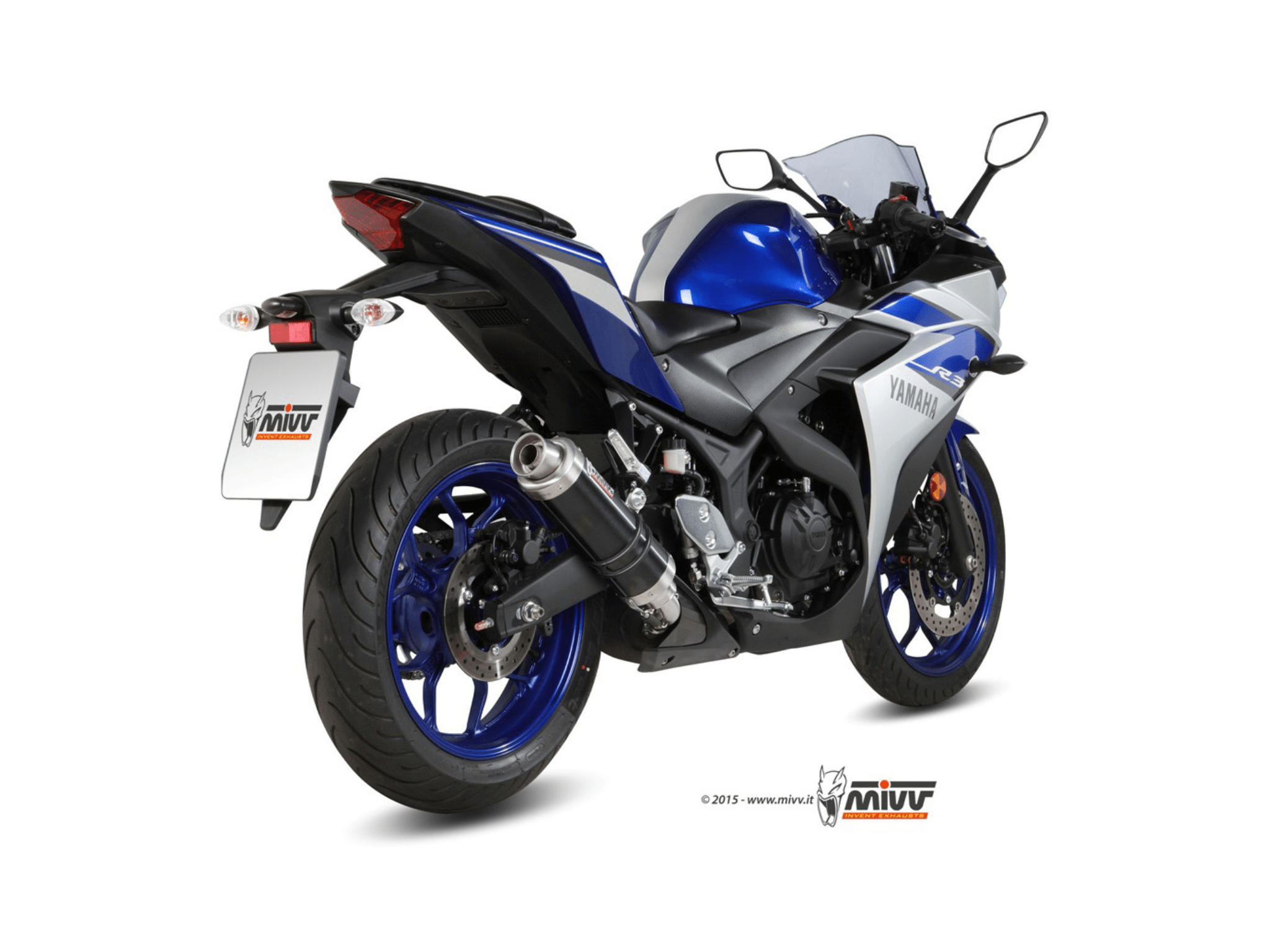 YAMAHA R3 MIVV Exhaust GP Black Slip-On Silencer 2015-2024 - Image 3