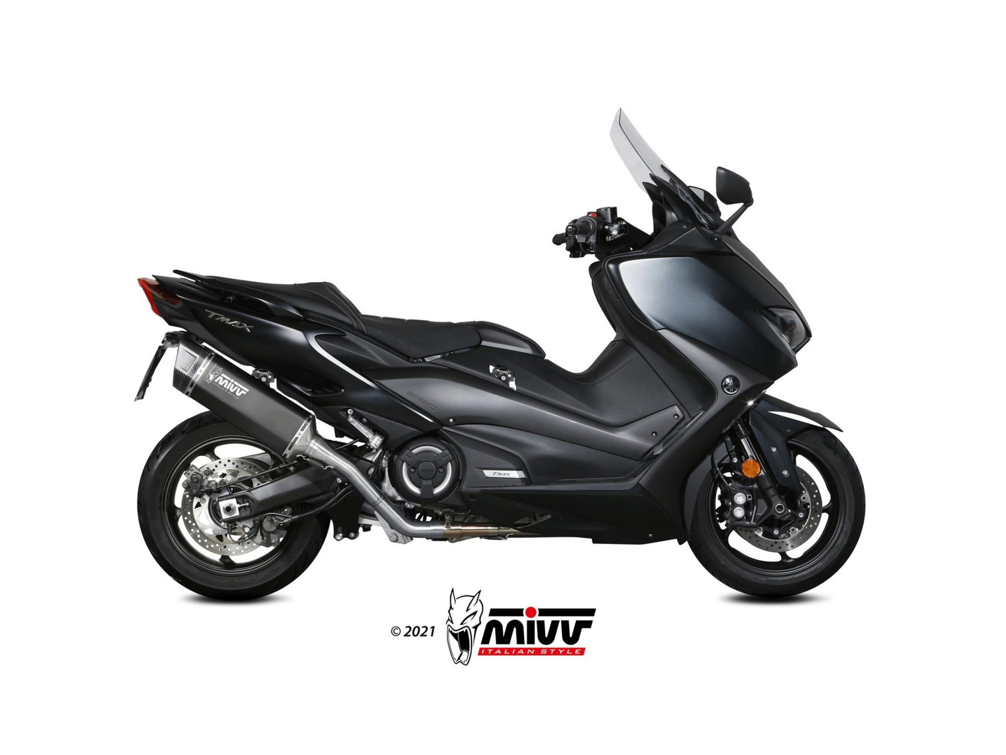 YAMAHA T-MAX 560 MIVV Exhaust Complete System with SR-1 Black Titanium Silencer 2020-2021 - Slika 2