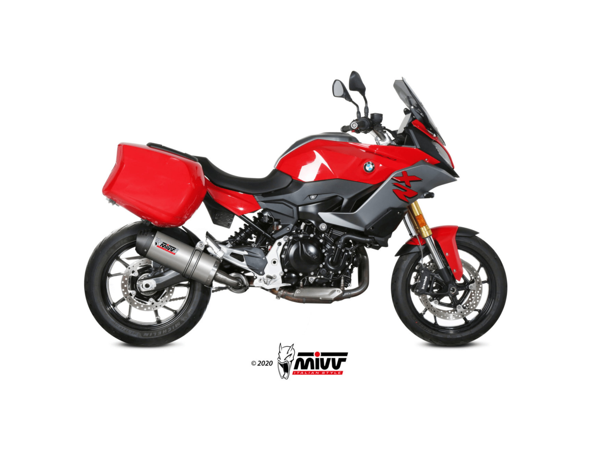 BMW F 900 XR MIVV Exhaust OVAL Titanium Slip-On Silencer 2020-2026 - Image 2